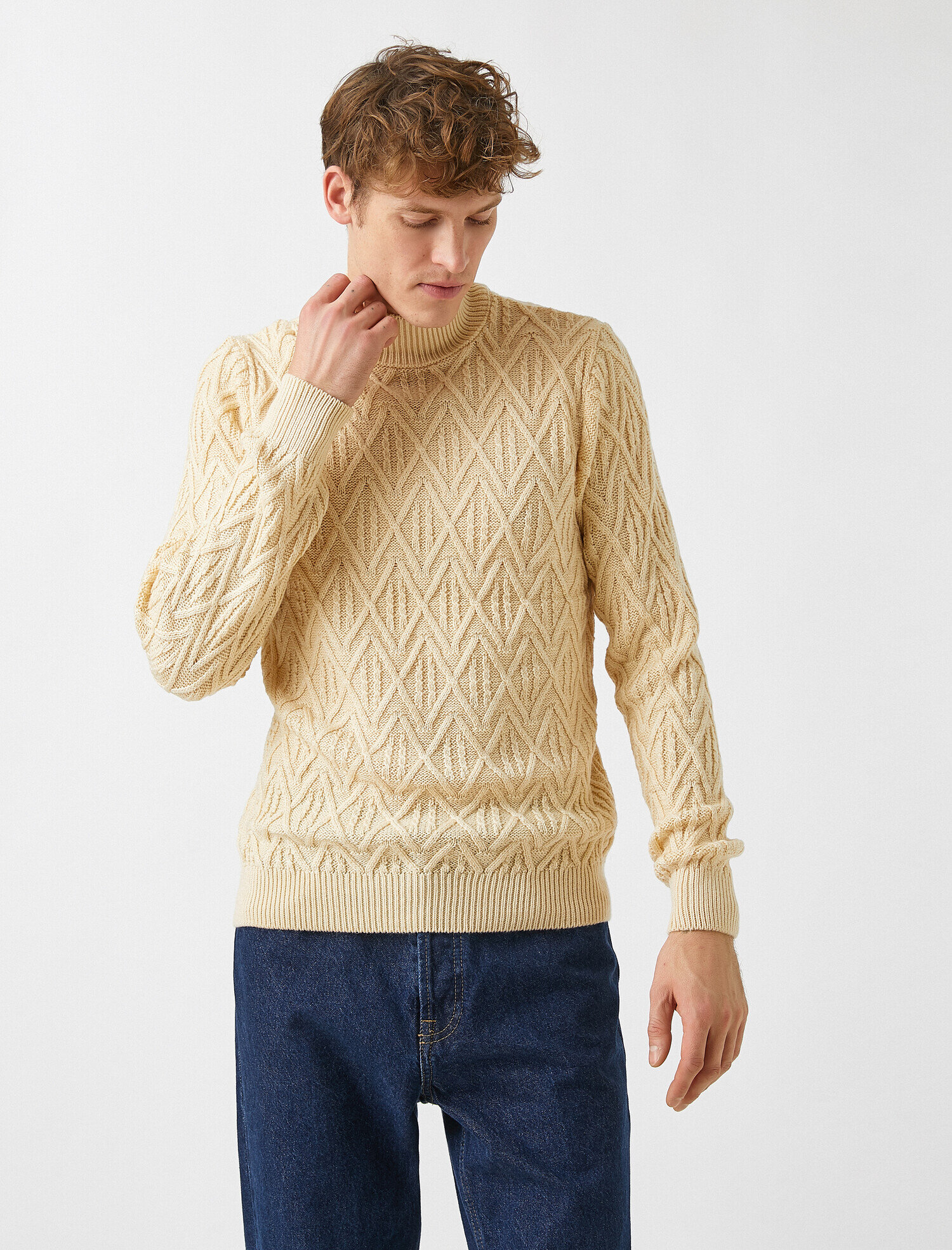   Balıkçı Yaka Jakarlı Kazak