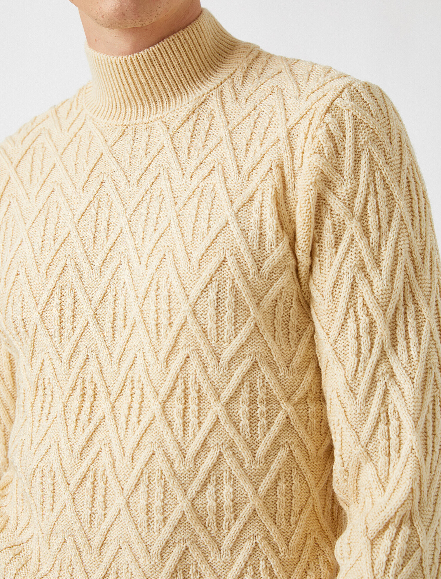   Balıkçı Yaka Jakarlı Kazak