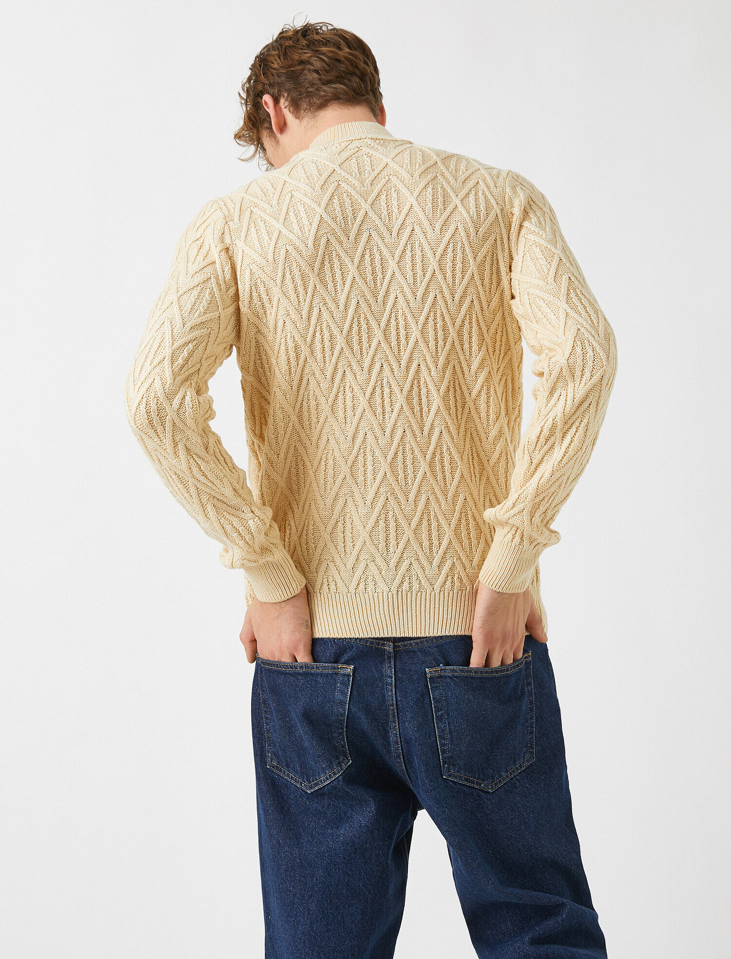   Balıkçı Yaka Jakarlı Kazak