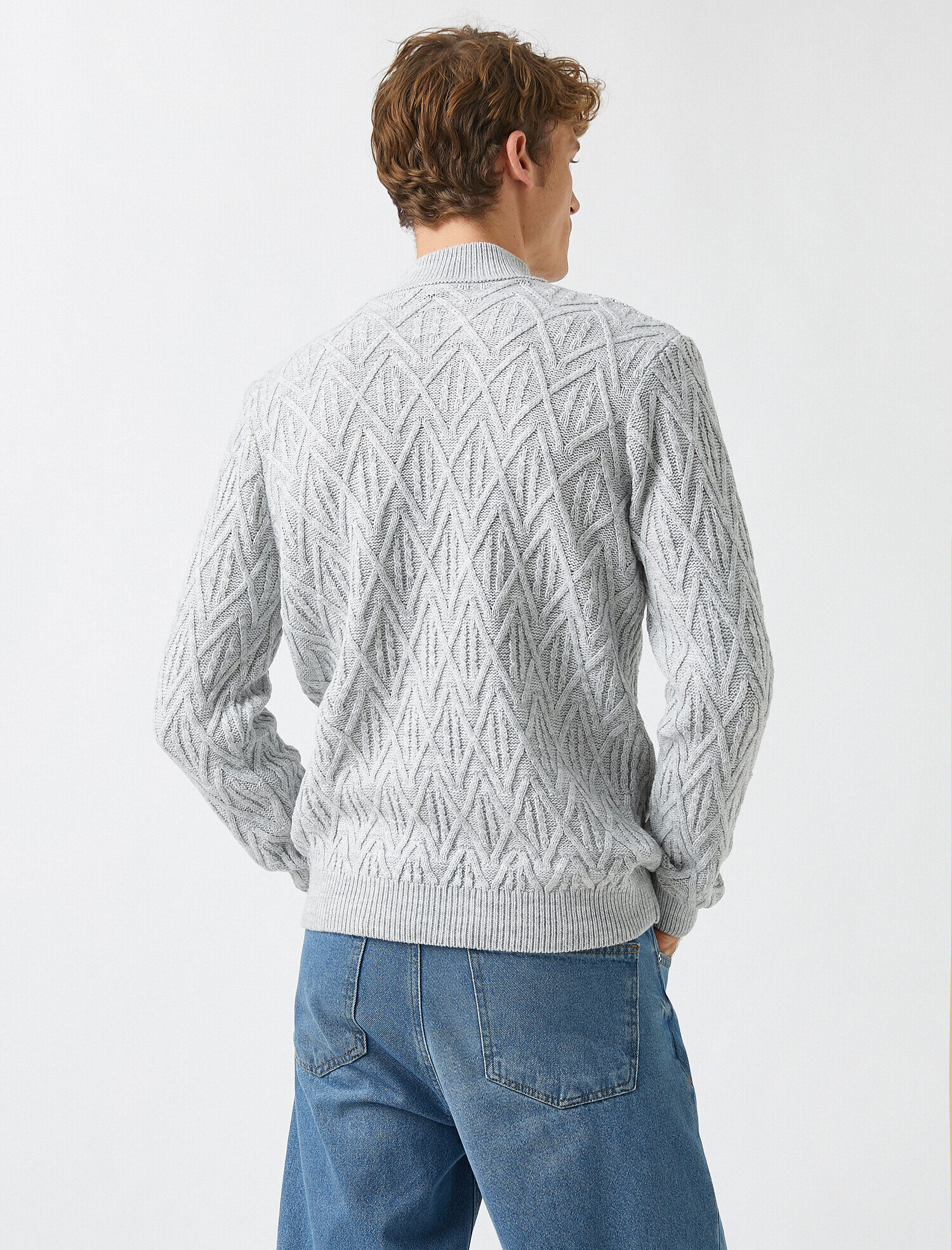   Balıkçı Yaka Jakarlı Kazak