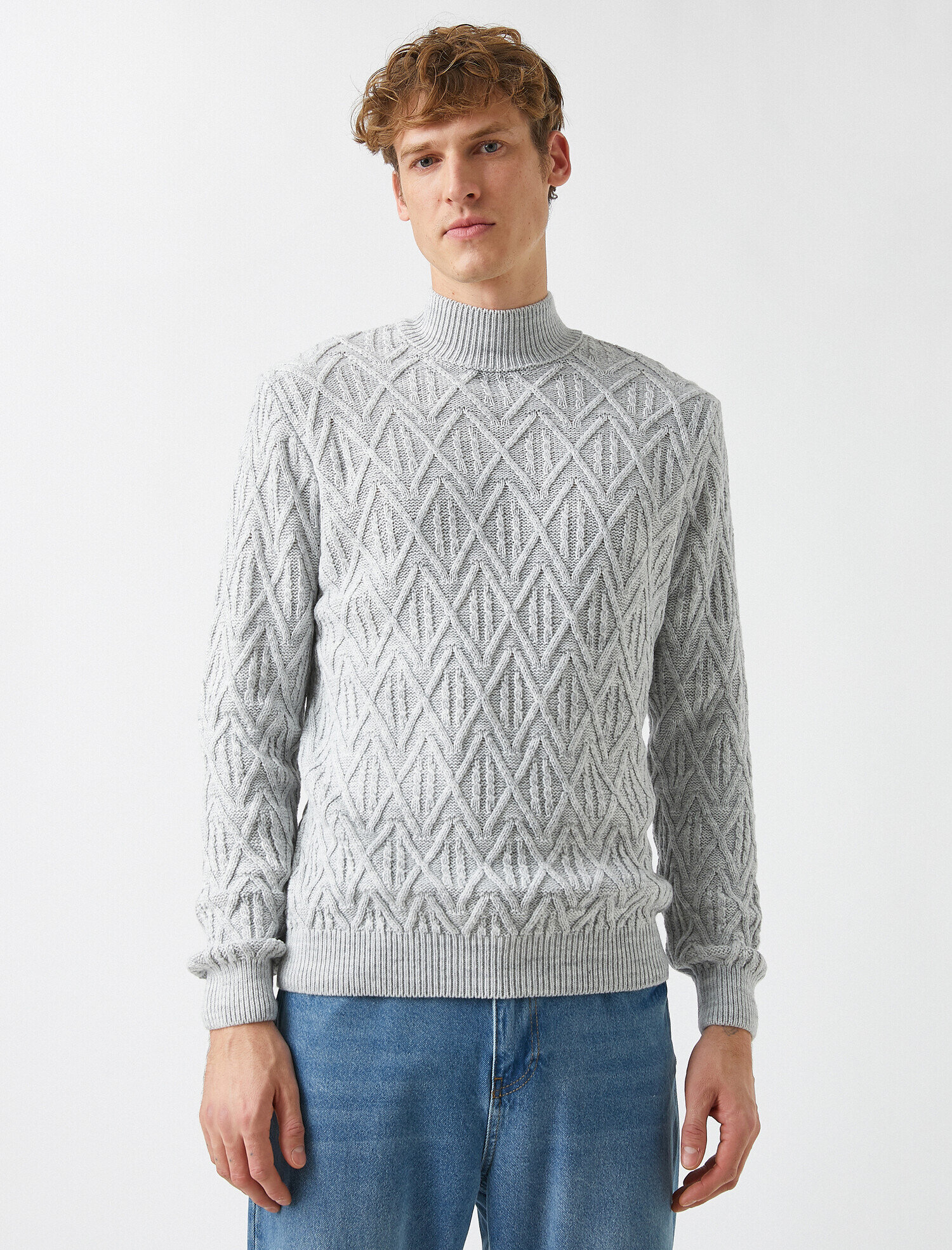   Balıkçı Yaka Jakarlı Kazak