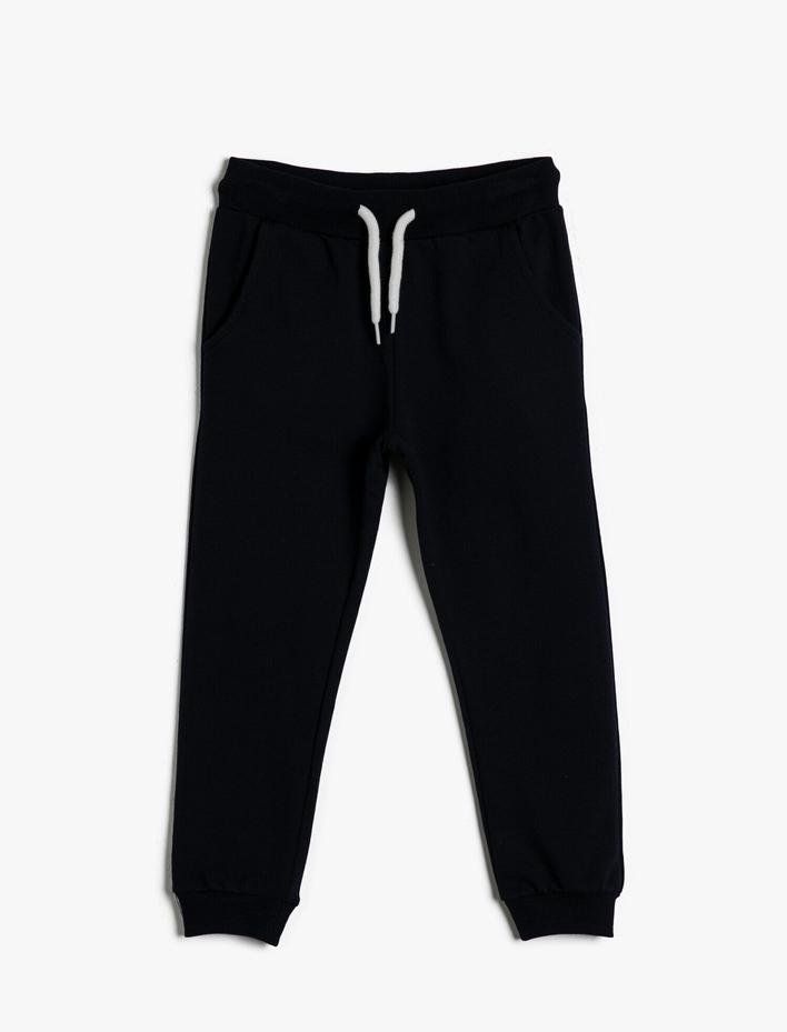 Kız Çocuk Beli Bağlamalı Jogger Eşofman Altı Pamuklu