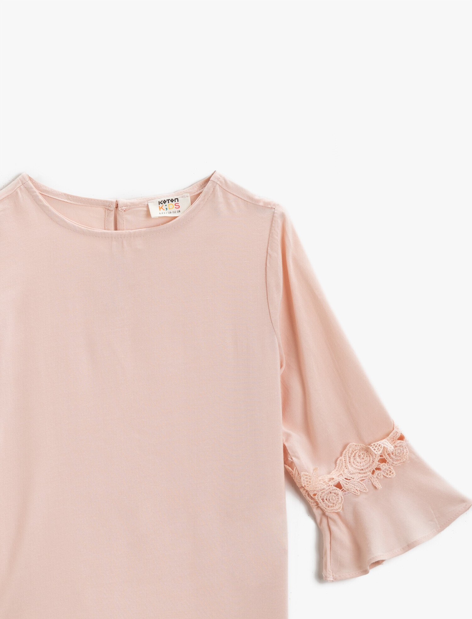  Kız Çocuk Kolları Fırfırlı Bluz Bisiklet Yaka