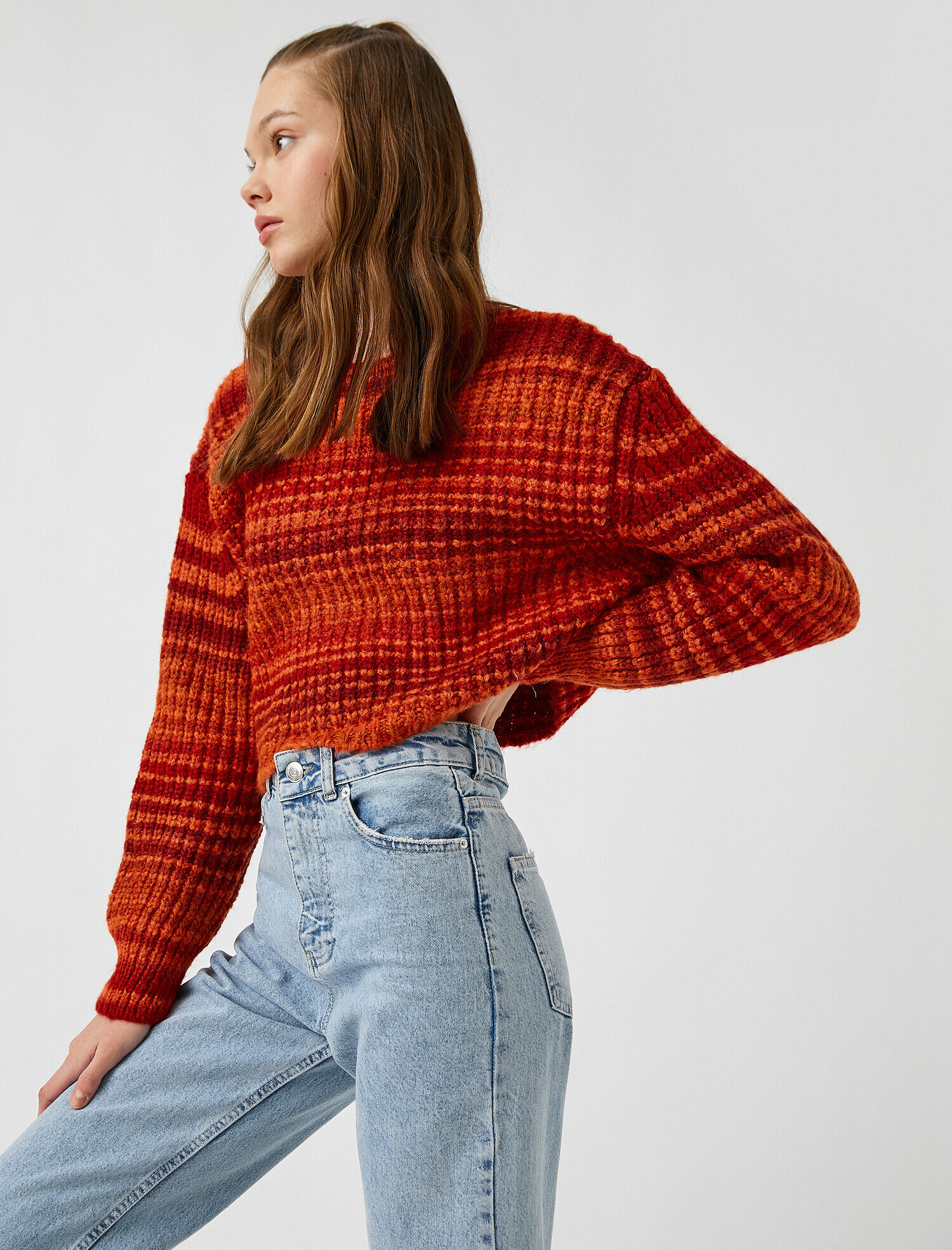   Bisiklet Yaka Uzun Kollu Triko Kazak