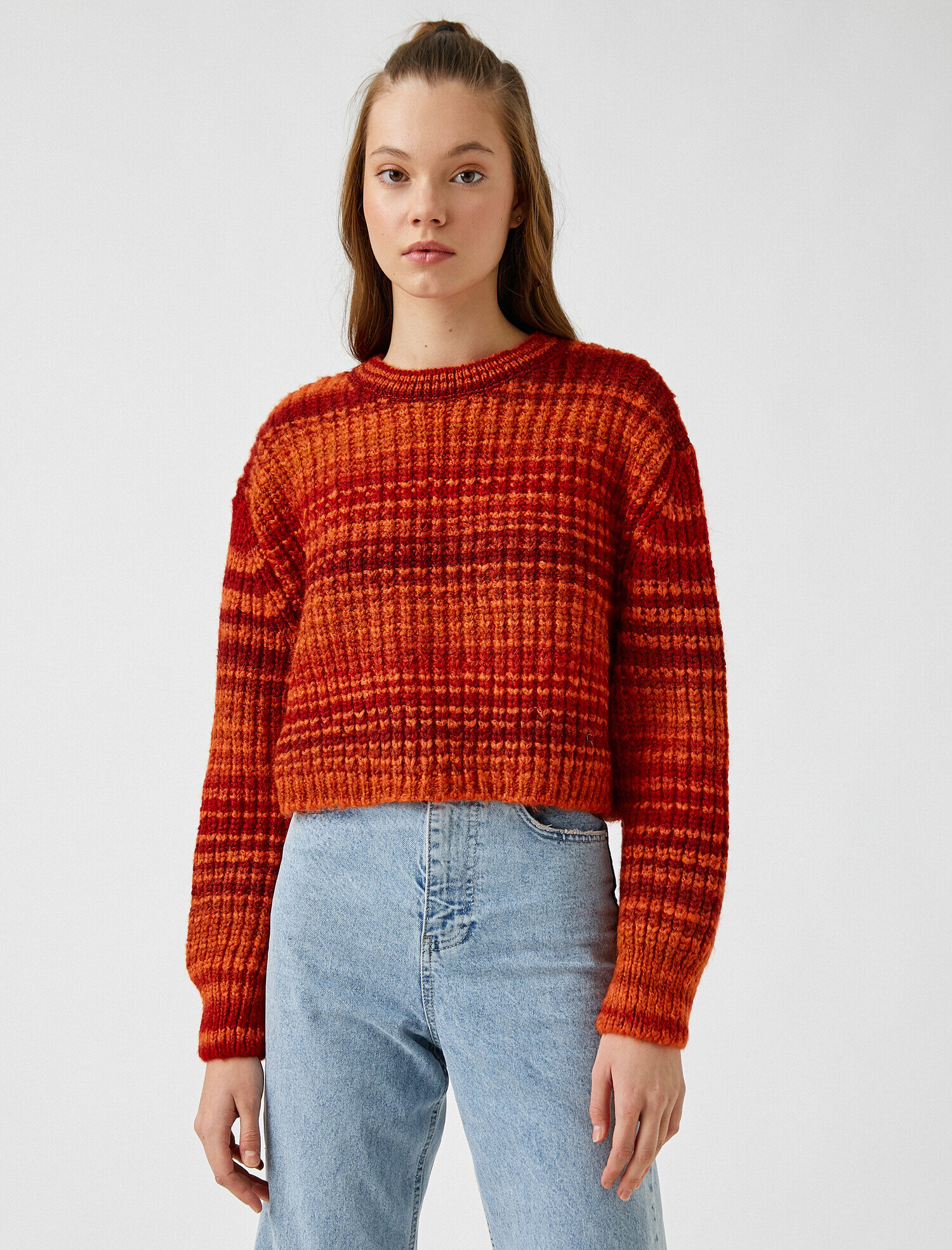   Bisiklet Yaka Uzun Kollu Triko Kazak