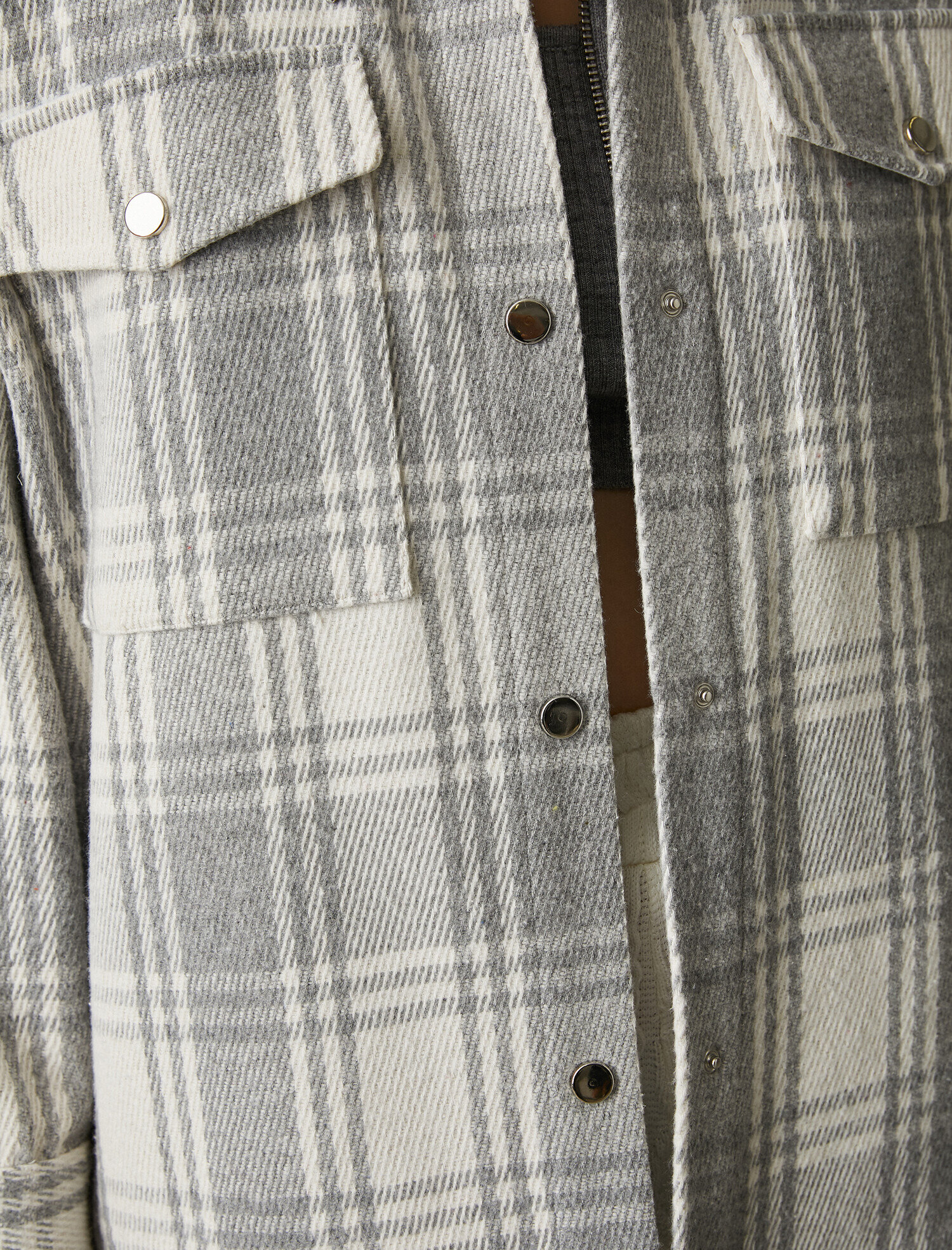   İşlemeli Kareli Gömlek Ceket