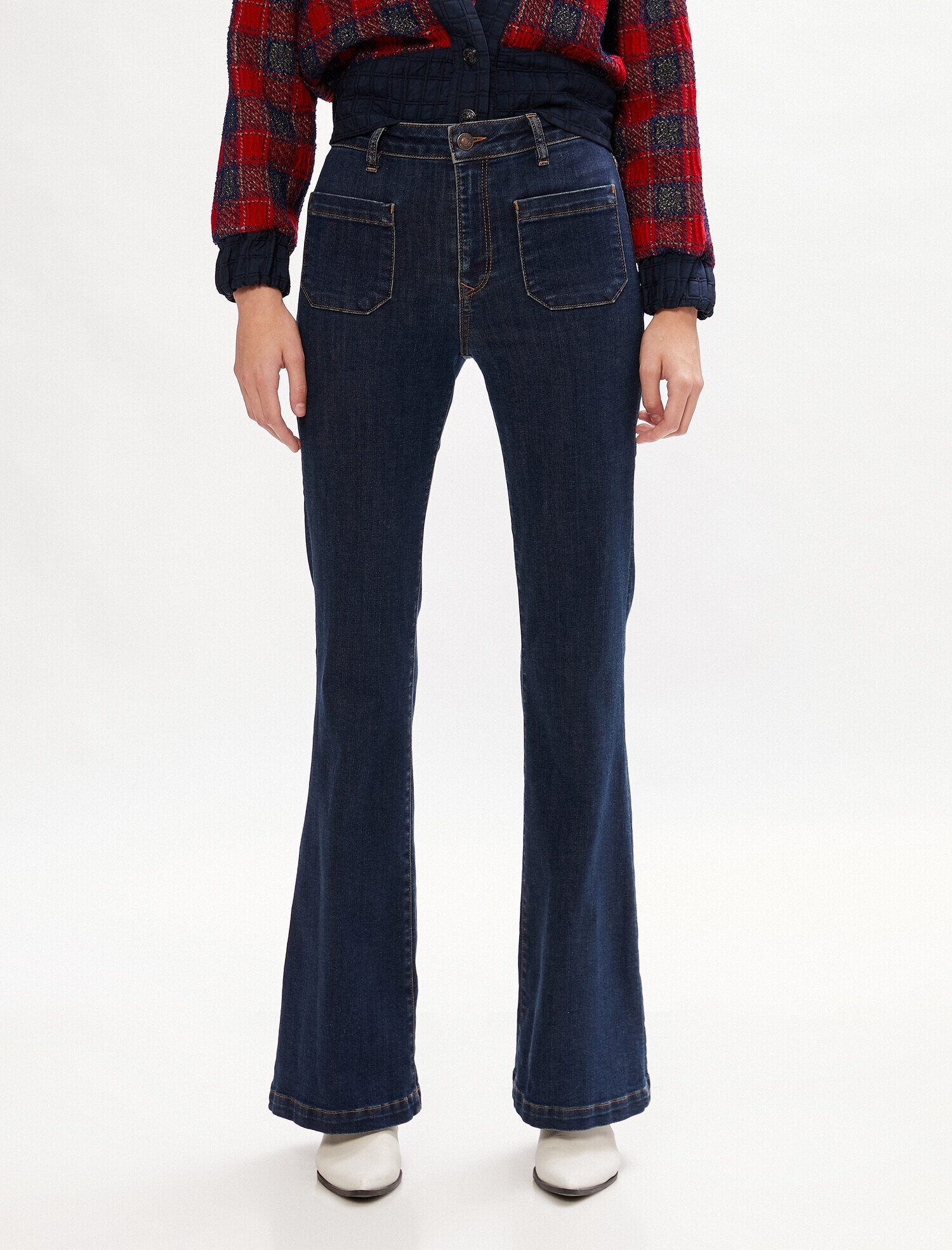   Yüksek Bel İspanyol Paça Kot Pantolon