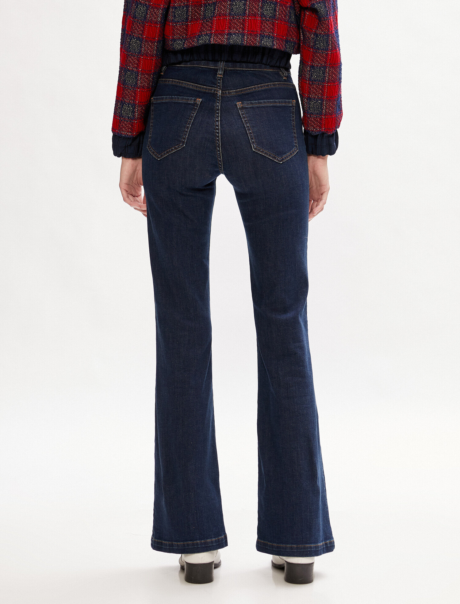   Yüksek Bel İspanyol Paça Kot Pantolon