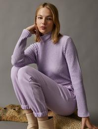 Uzun Kollu Tişört Balıkçı Yaka Fitilli