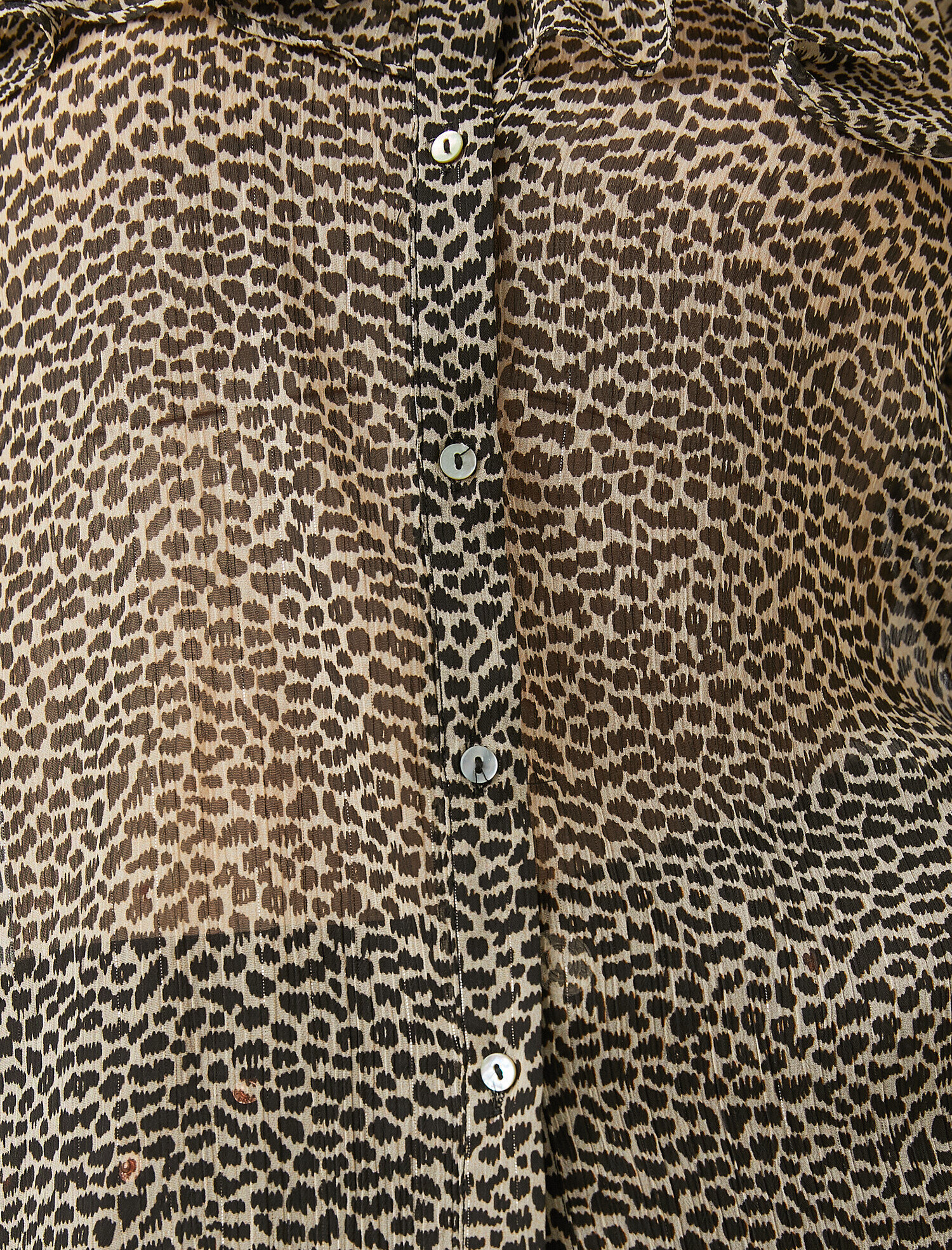   Leoparlı Fırfırlı Gömlek