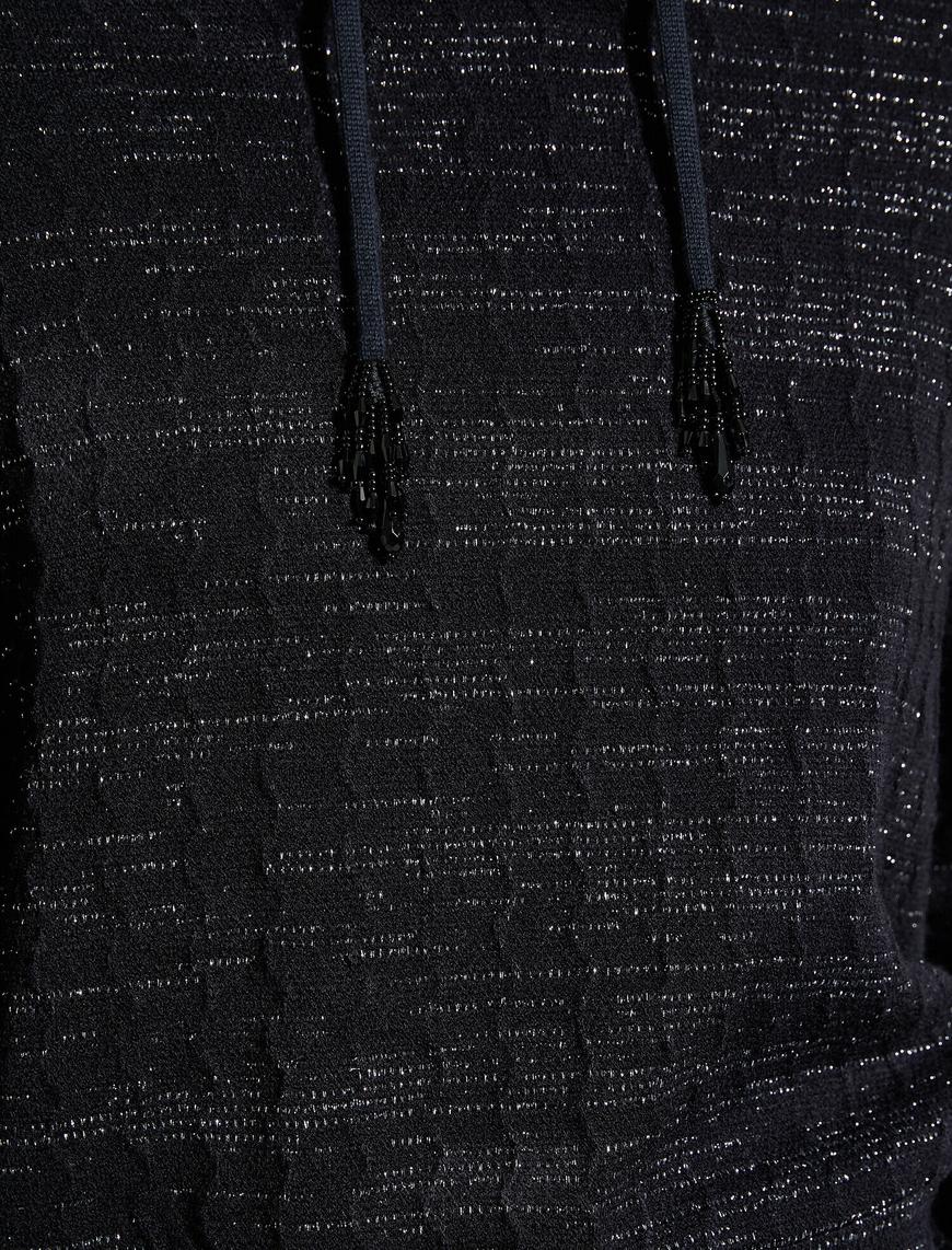   Kapüşonlu Örme Sweatshirt