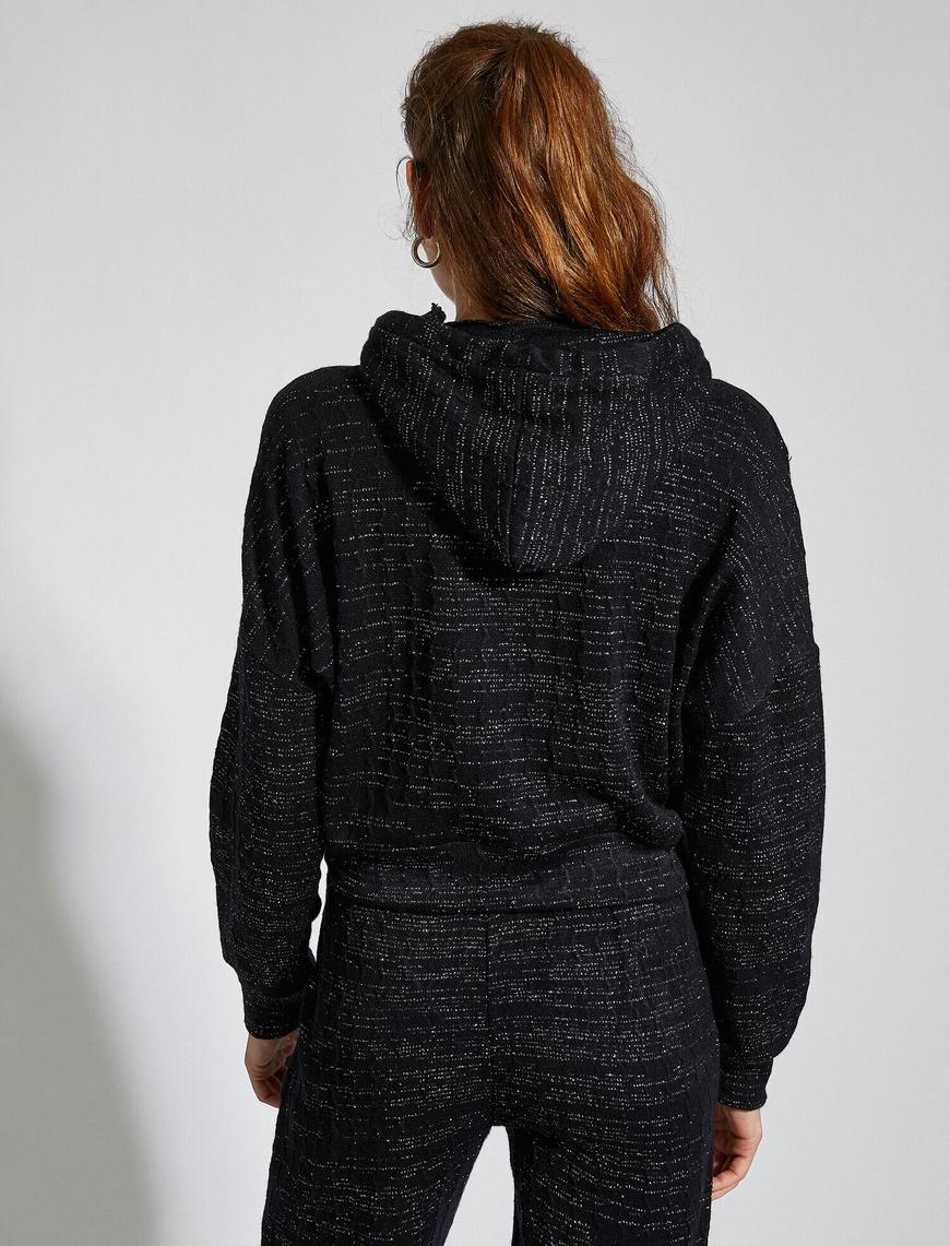   Kapüşonlu Örme Sweatshirt