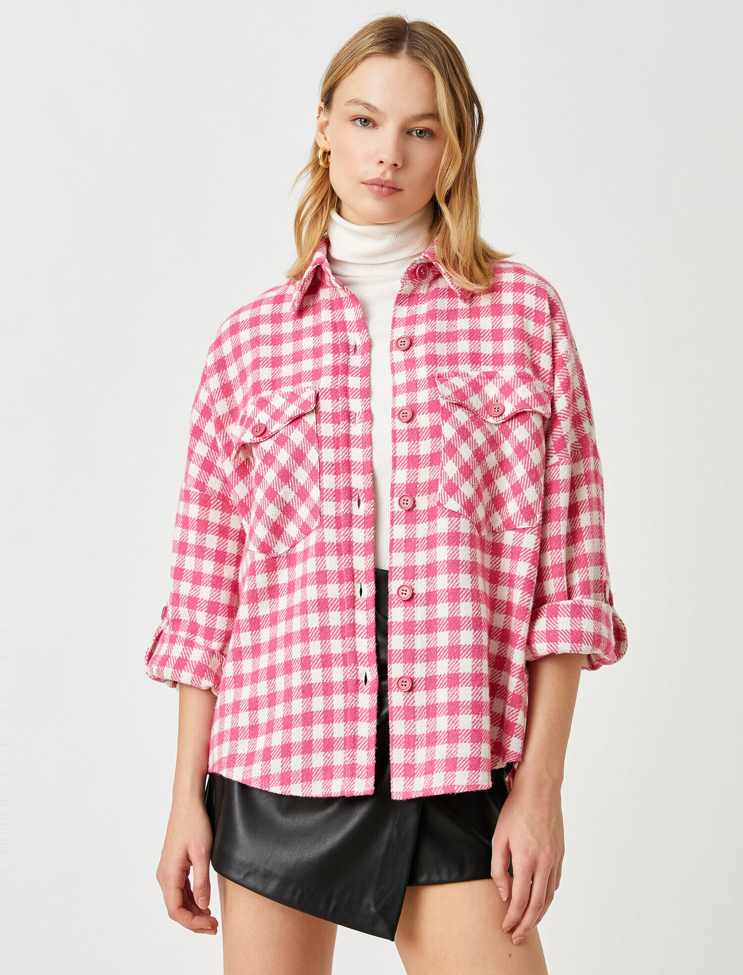 Uzun Kollu Kareli Pamuklu Gömlek