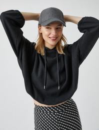 Kapüşonlu Beli Lastikli Sweatshirt