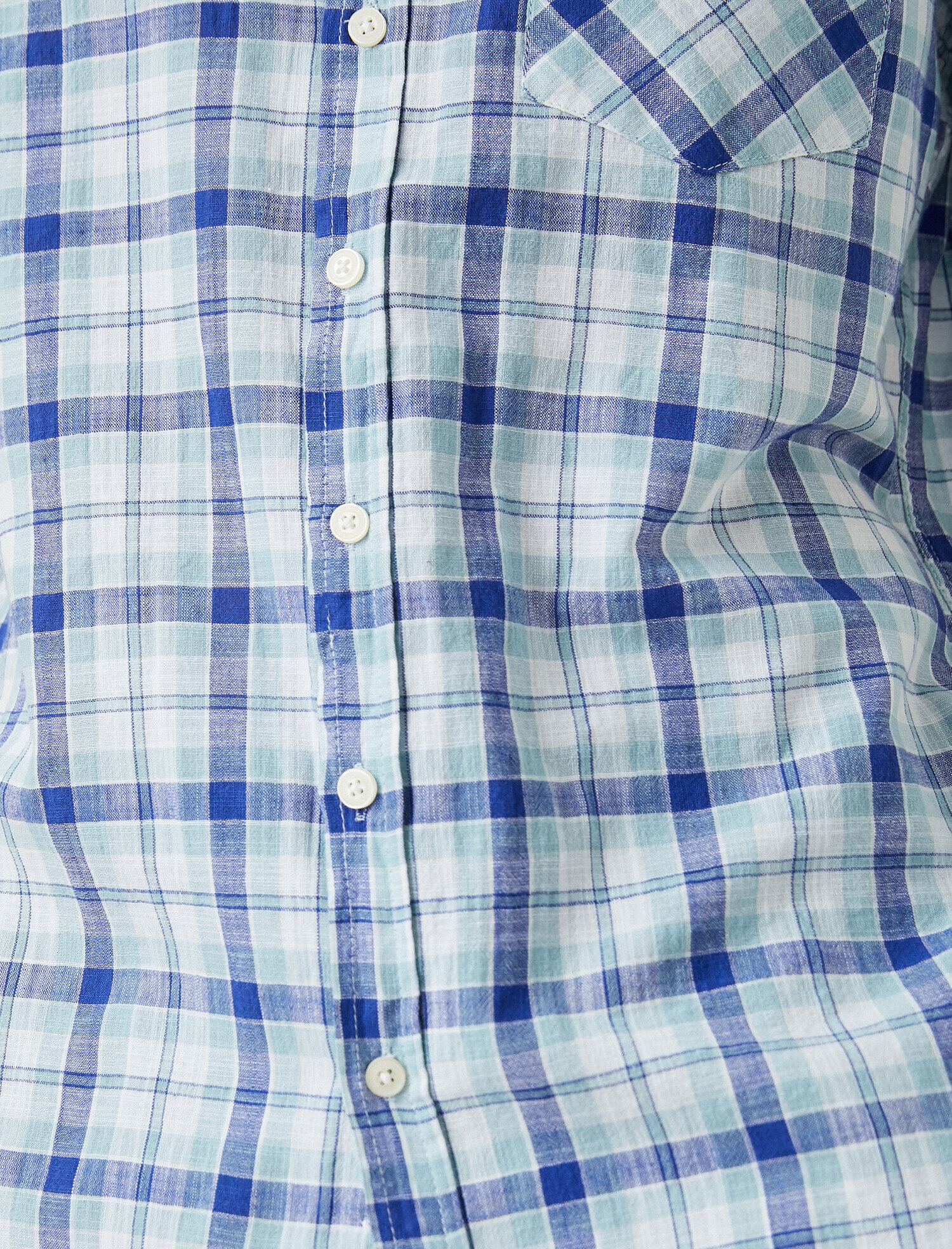   Kısa Kollu Gömlek Kareli Pamuklu