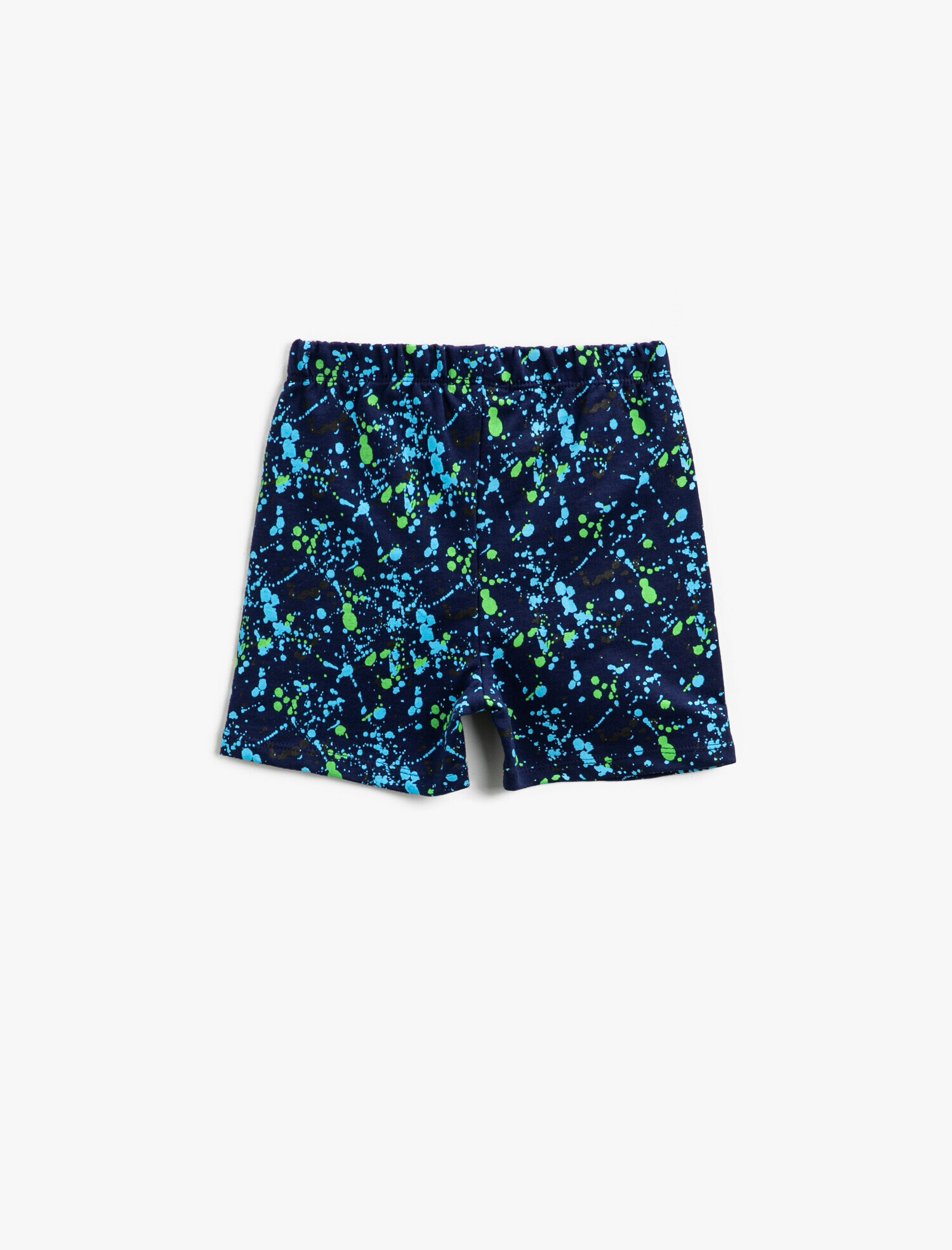  Erkek Bebek Belden Bağlamalı Şort Baskılı Pamuklu