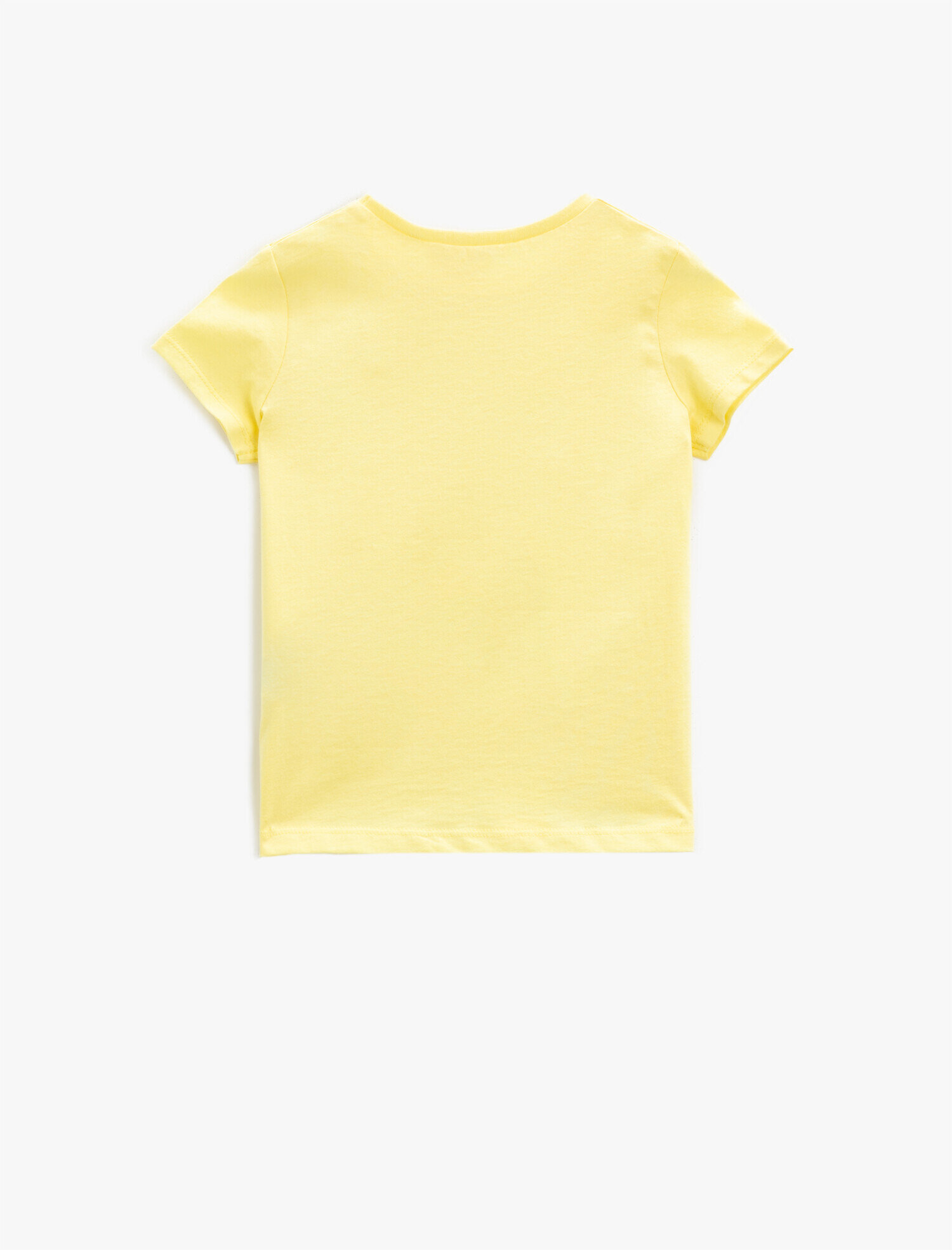  Kız Çocuk Basic Tişört Kısa Kollu Pamuklu Bisiklet Yaka