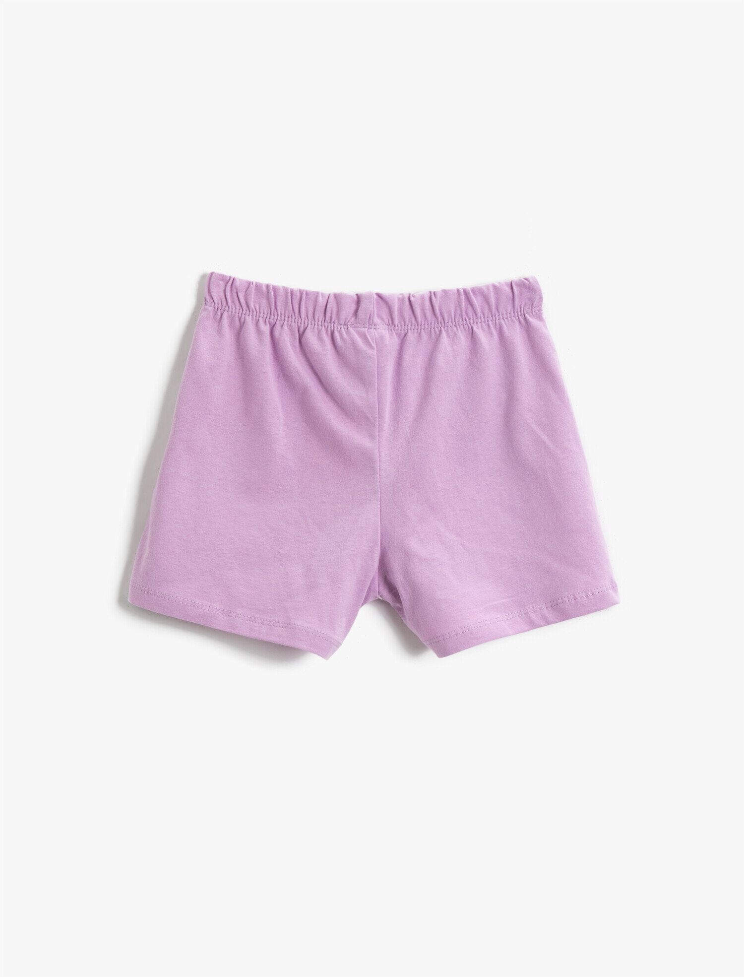  Kız Çocuk Belden Bağlamalı Şort Baskılı Pamuklu