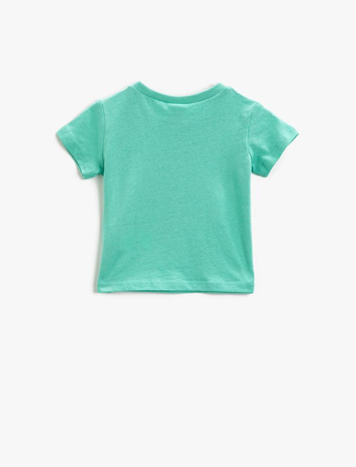 Kız Bebek Baskılı Tişört Kısa Kollu Pamuklu