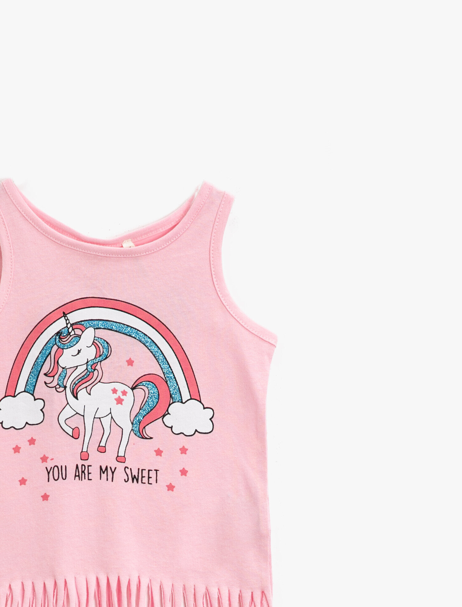  Kız Bebek Baskılı Atlet Pamuklu Püsküllü