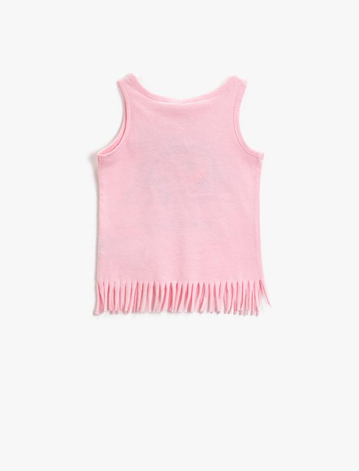 Kız Bebek Baskılı Atlet Pamuklu Püsküllü