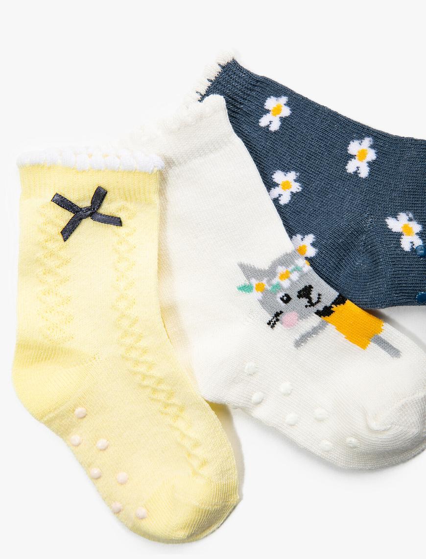  Kız Bebek Desenli Çorap Seti Pamuklu