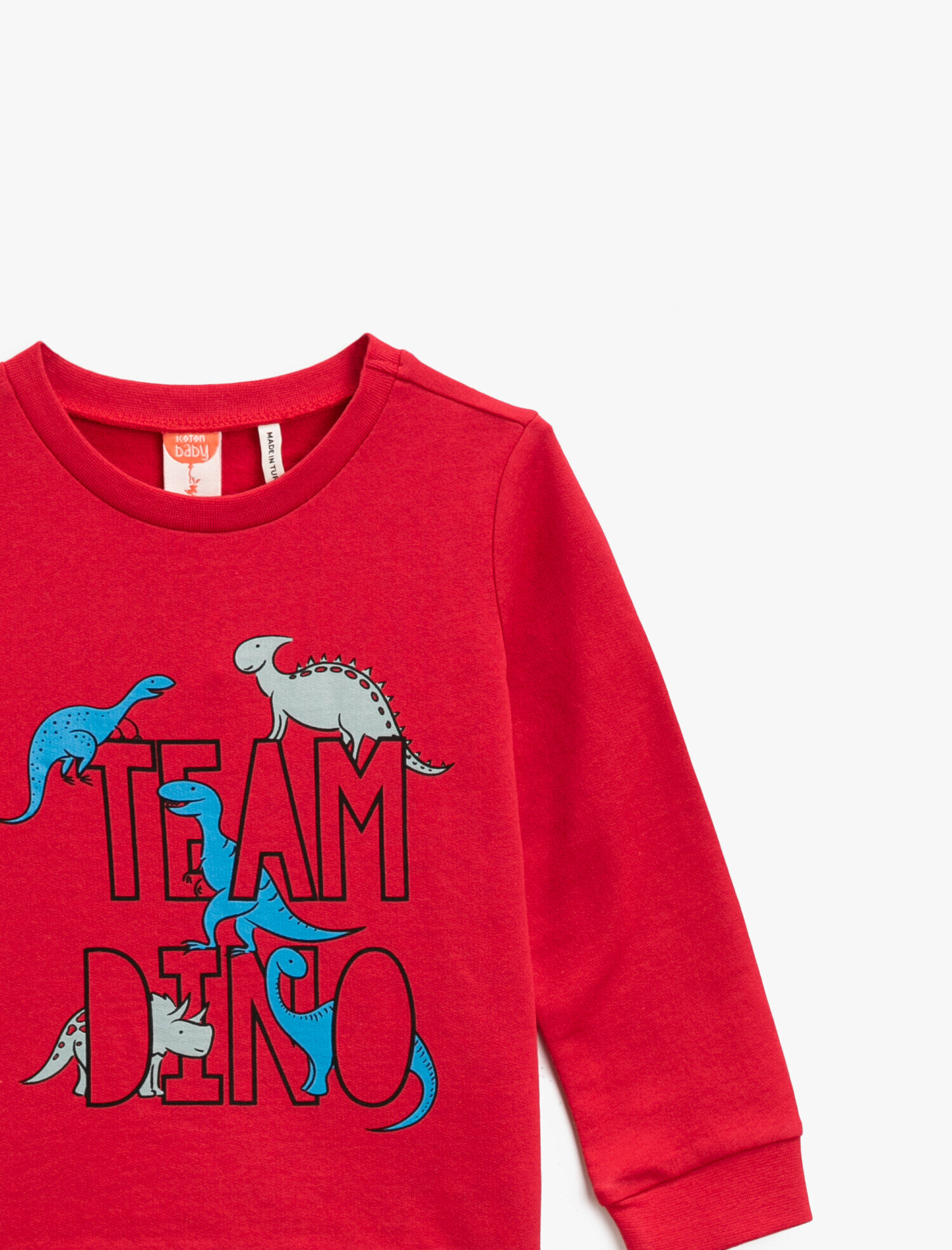  Erkek Bebek Pamuklu Baskılı  Bisiklet Yaka Uzun Kollu Sweatshirt