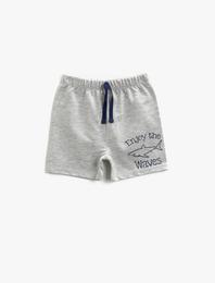 Baskılı Şort Pamuklu