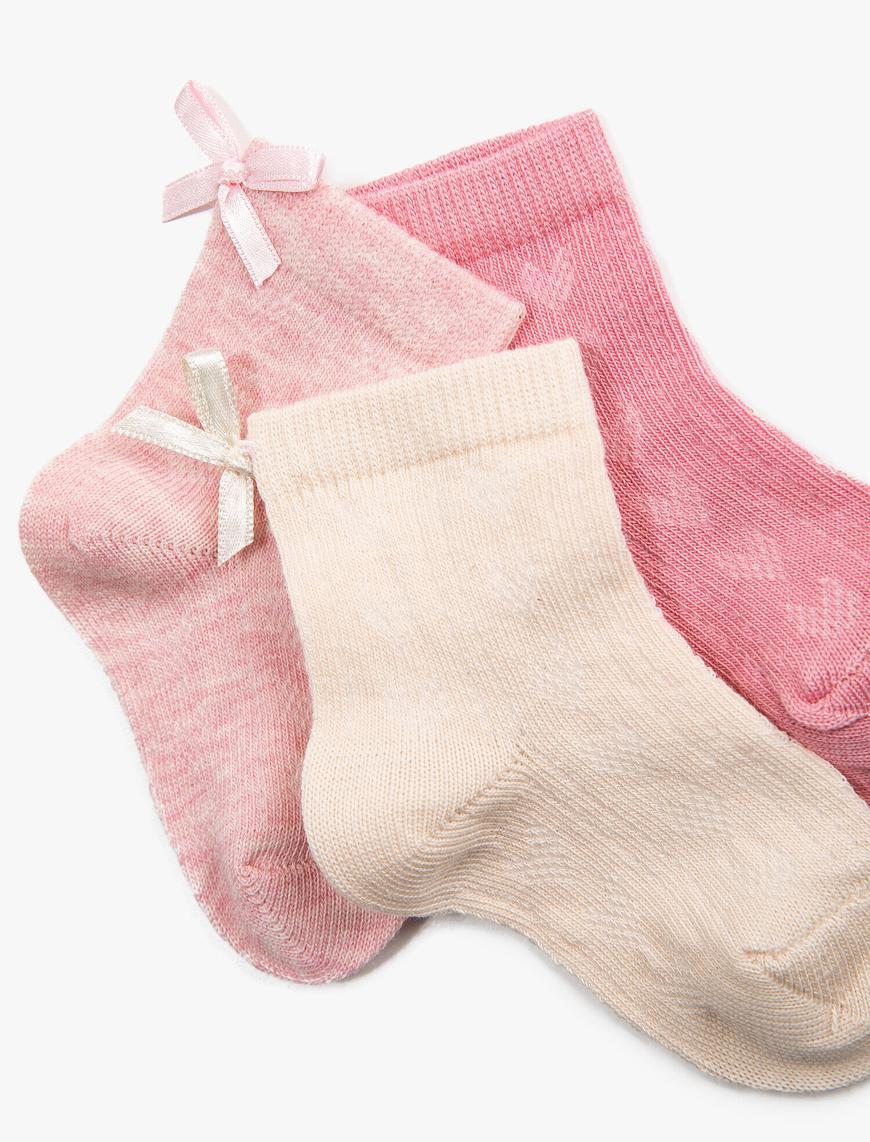  Kız Bebek Kalpli Çorap Seti Pamuklu