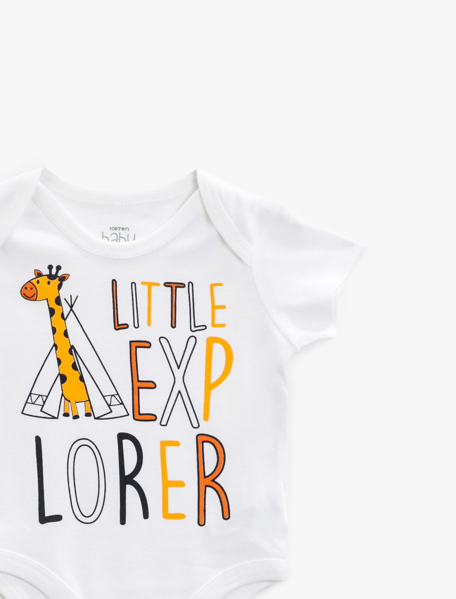  Erkek Bebek Yazılı Çıtçıtlı Body Pamuklu Kısa Kollu