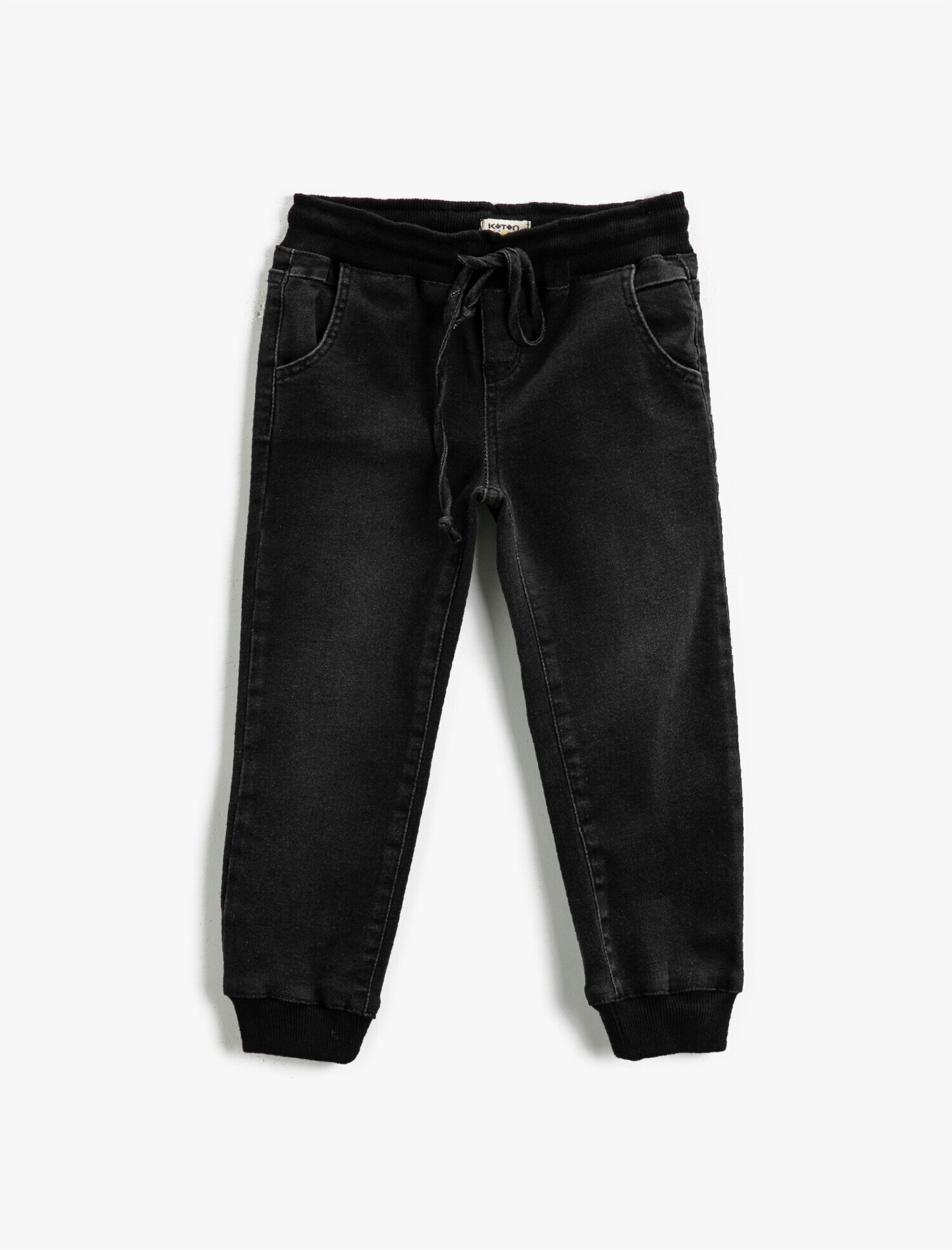  Erkek Çocuk Kot Pantolon Jogger Beli Lastikli Cepli Pamuklu - Jegging Jean