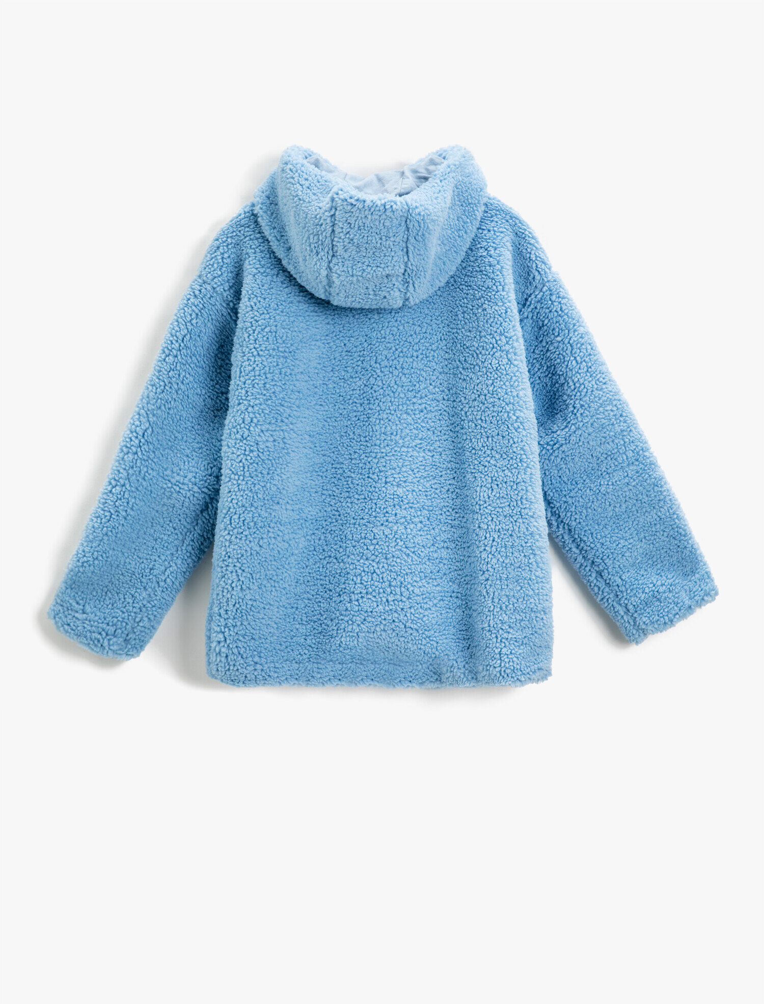  Erkek Çocuk Peluş Kapüşonlu Mont Slogan Nakışlı Fermuarlı