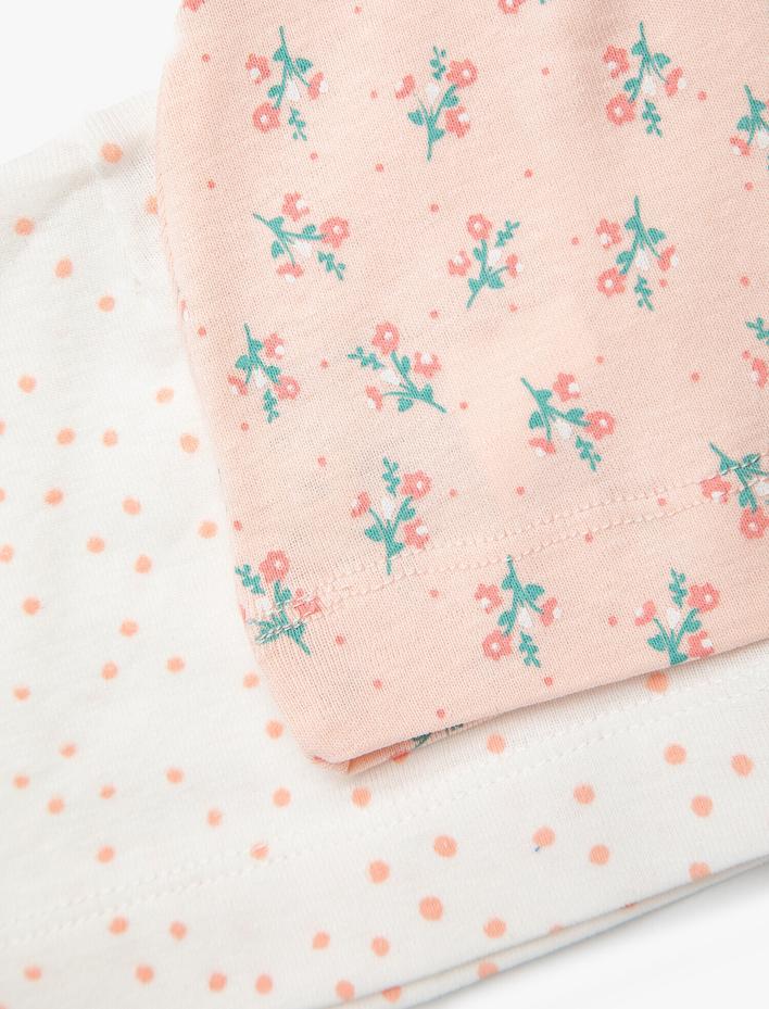 Kız Bebek Yenidoğan Bere Pamuklu Baskılı 2li