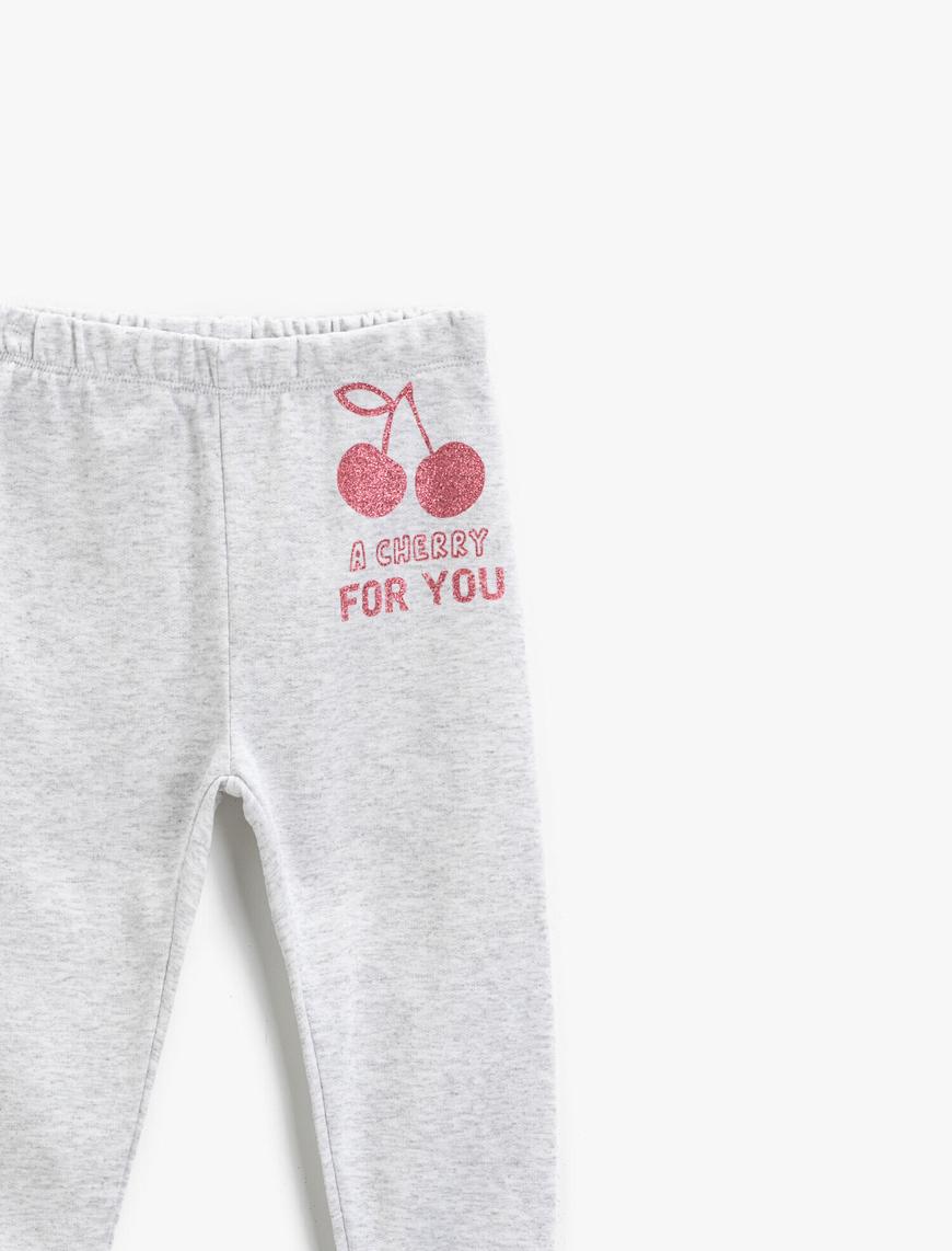  Kız Bebek Baskılı Beli Lastikli Jogger Eşofman Altı