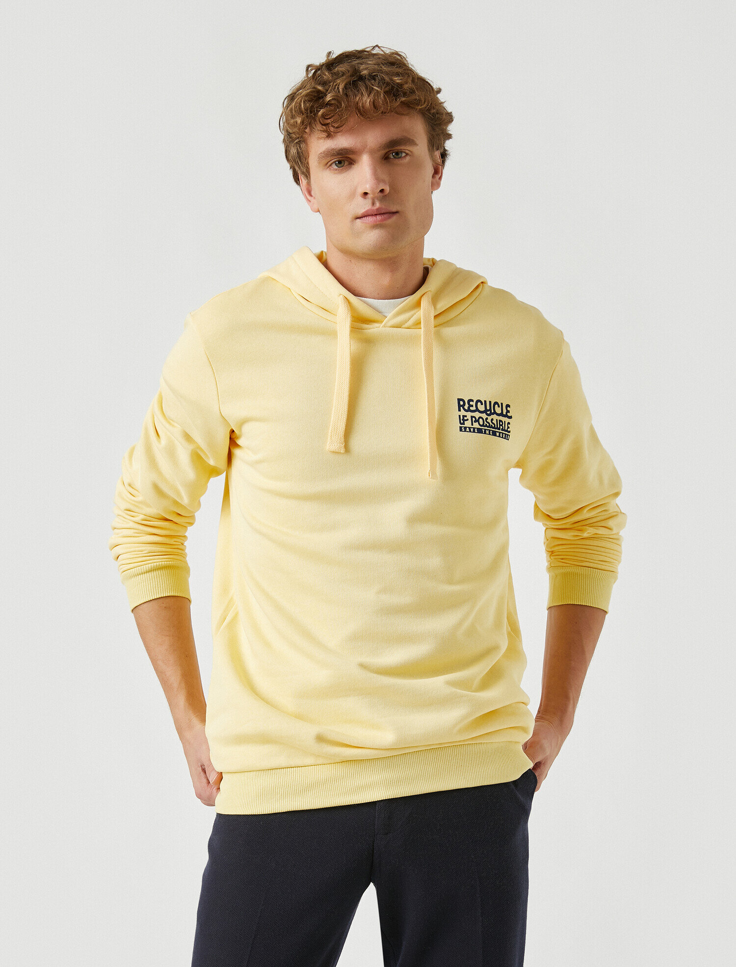   Baskılı Kapüşonlu Sweatshirt Pamuklu