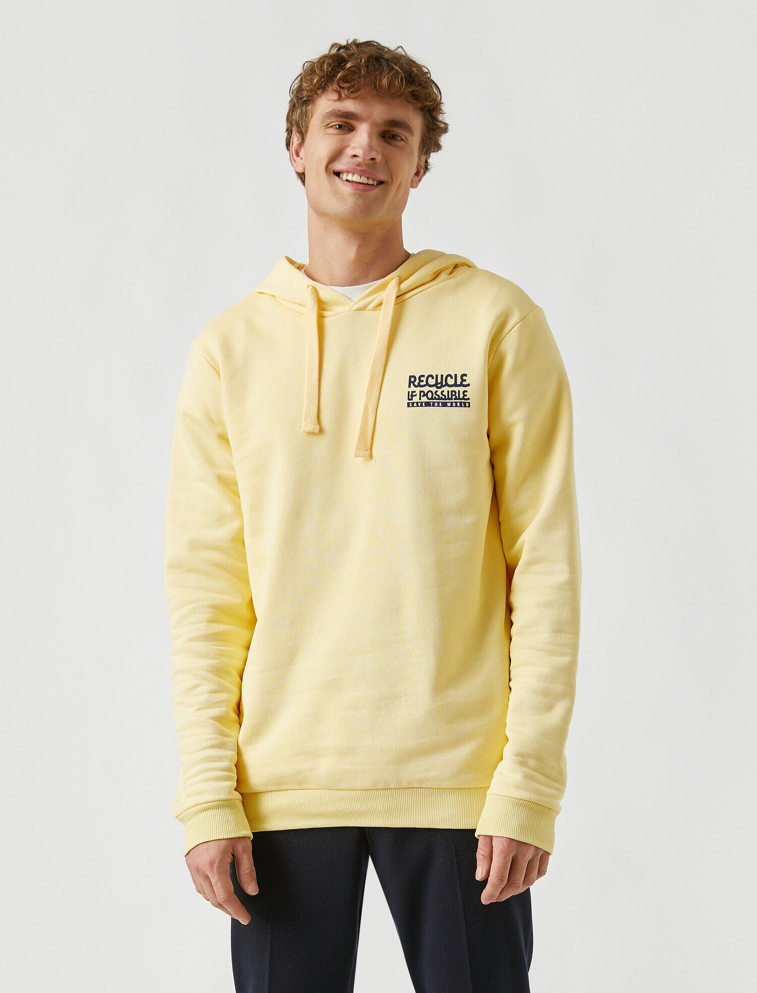   Baskılı Kapüşonlu Sweatshirt Pamuklu