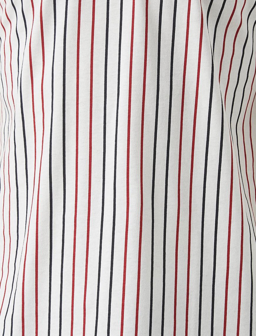   Slim Fit Çizgili Tişört
