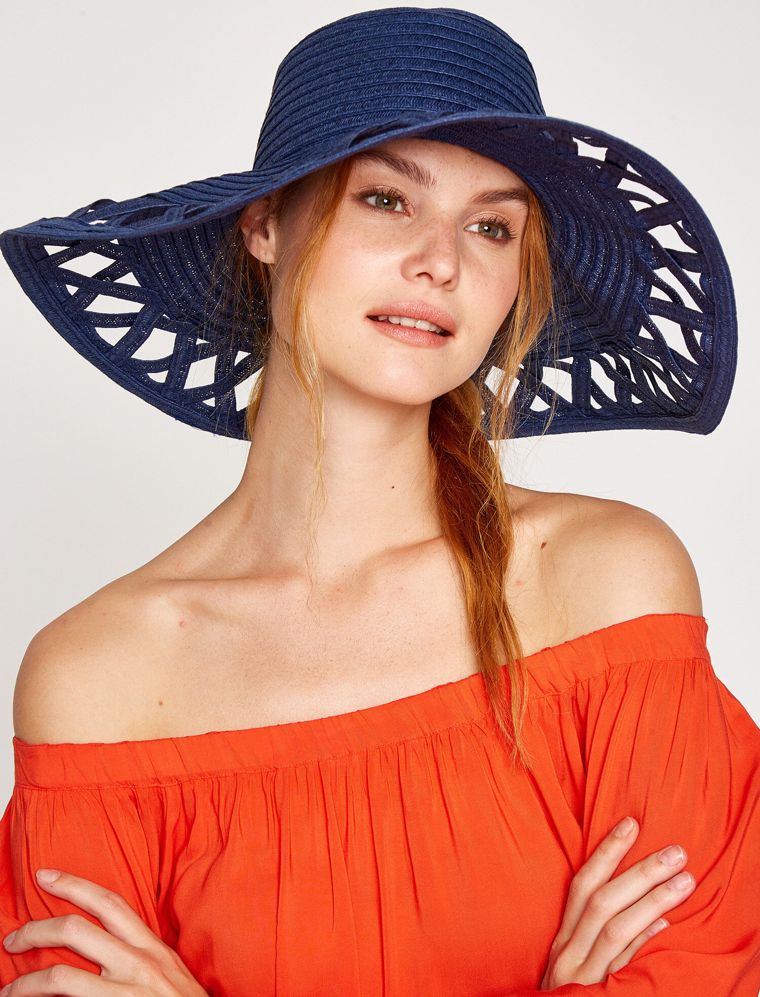 Kadın Desenli Hasır Şapka