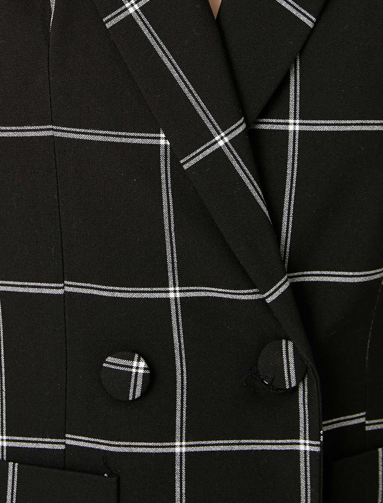   Kareli Kolsuz Uzun Ceket