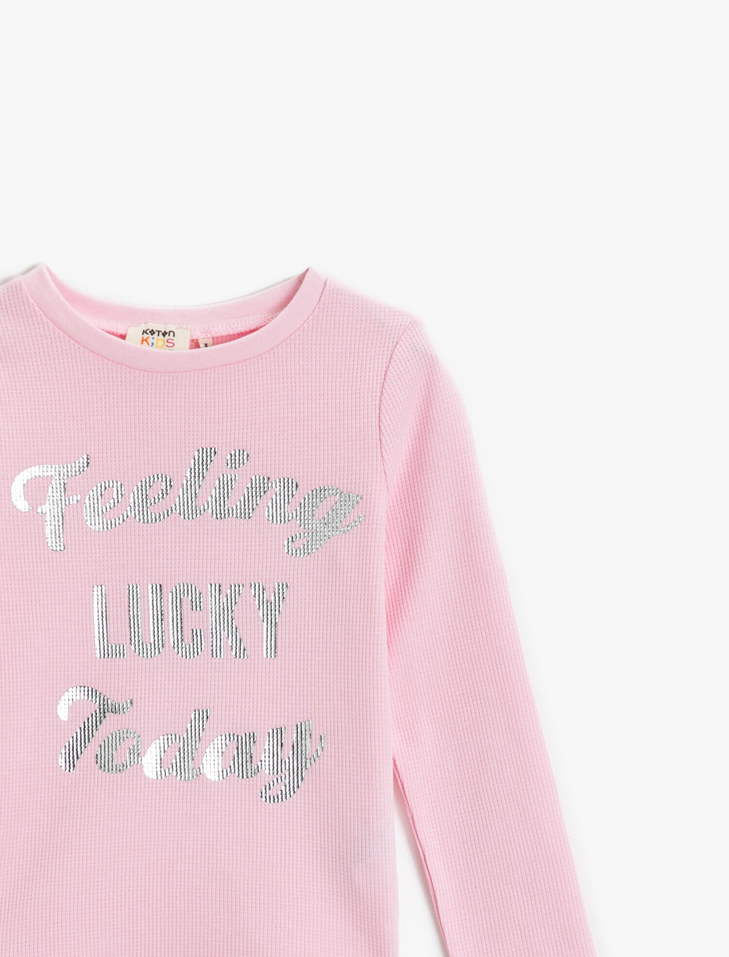  Kız Çocuk Slogan Baskılı Tişört Pamuklu