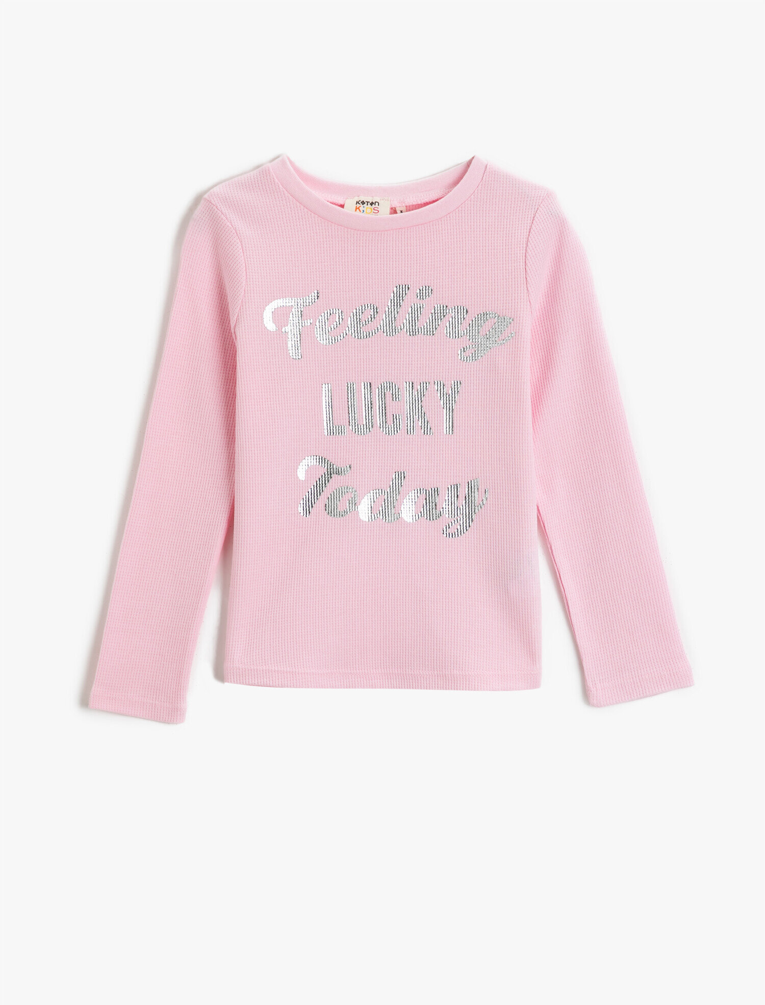  Kız Çocuk Slogan Baskılı Tişört Pamuklu