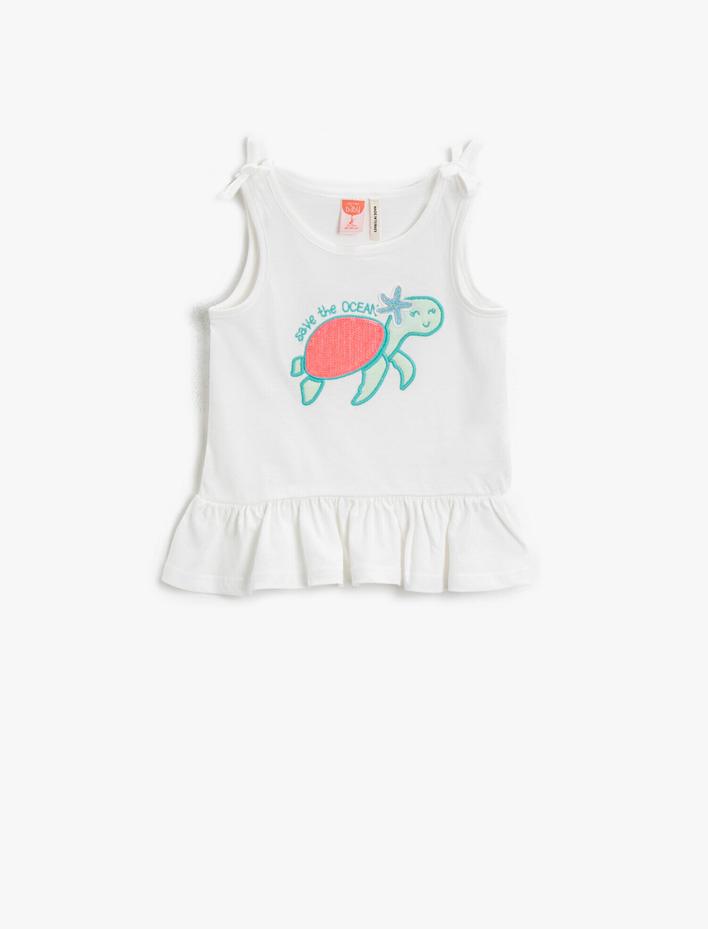 Kız Bebek Pullu Atlet Pamuklu