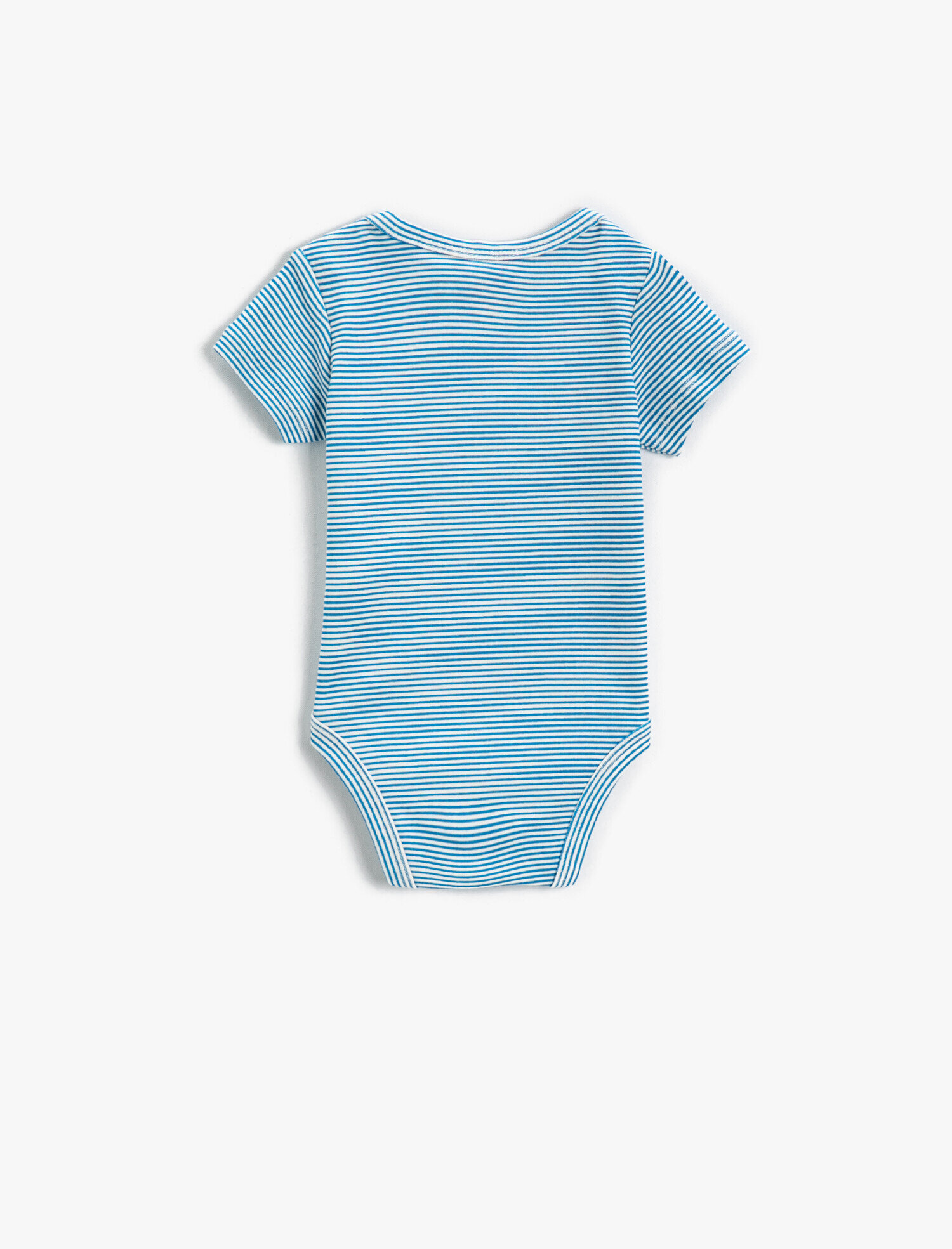  Erkek Bebek Çizgili Kısa Kollu Çıtçıtlı Body Pamuklu