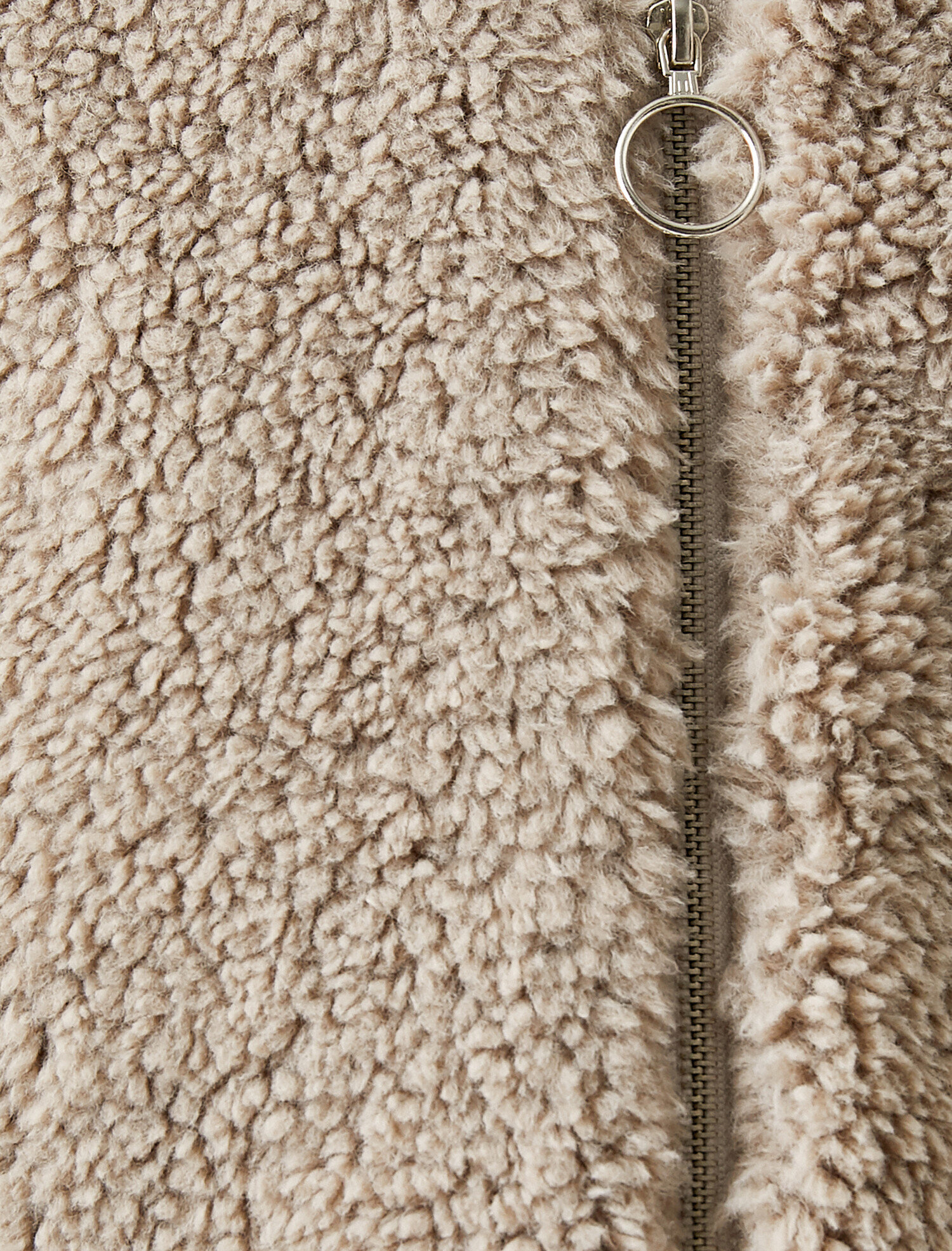 Kapüşonlu Fermuarlı Pelüş Ceket