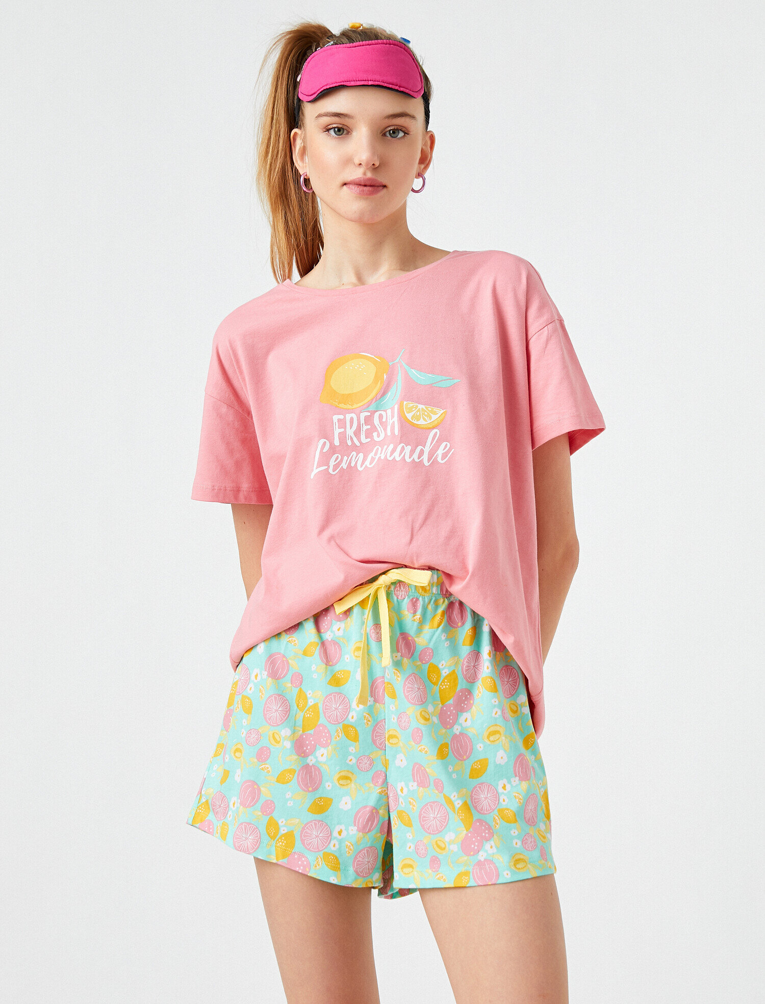   Pamuklu Baskılı Kısa Örme Pijama Set