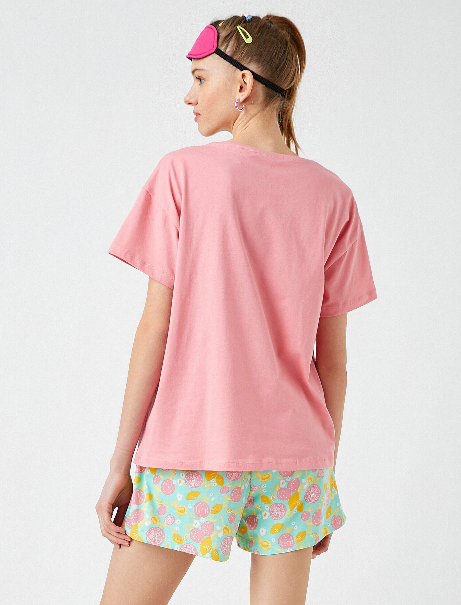   Pamuklu Baskılı Kısa Örme Pijama Set