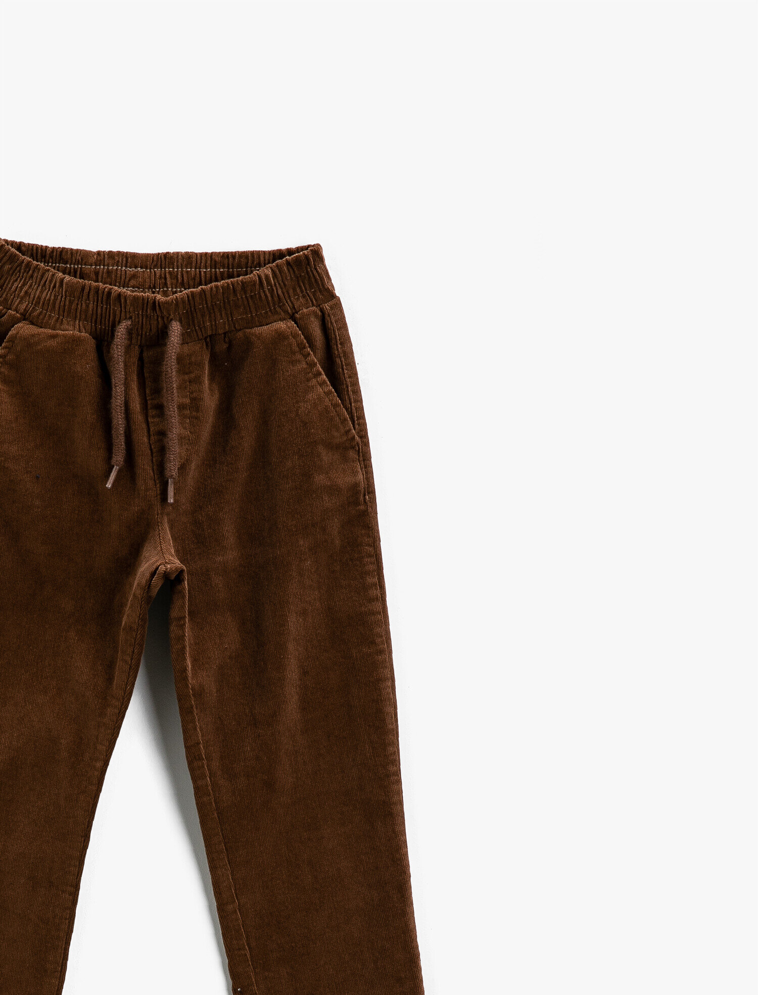  Erkek Çocuk Kadife Pantolon Beli Bağlamalı Cepli Pamuklu