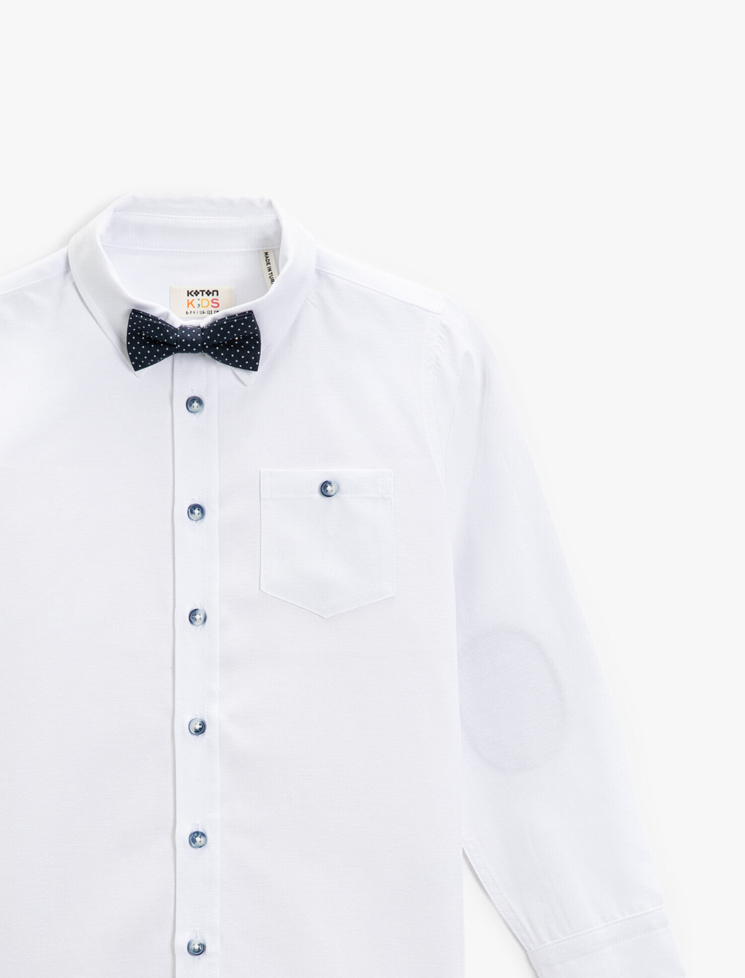  Erkek Çocuk Papyonlu Uzun Kollu Gömlek Pamuklu