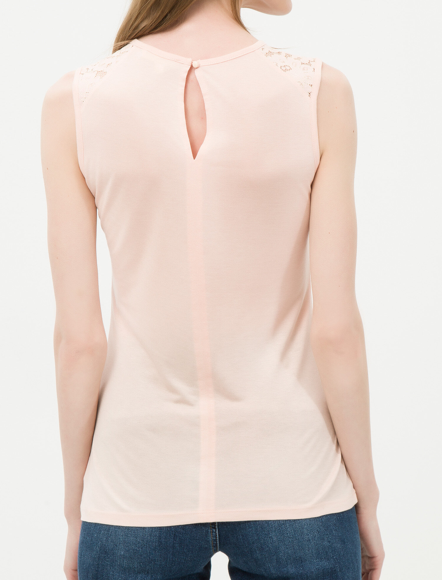   Dantel Detaylı Kolsuz Bluz