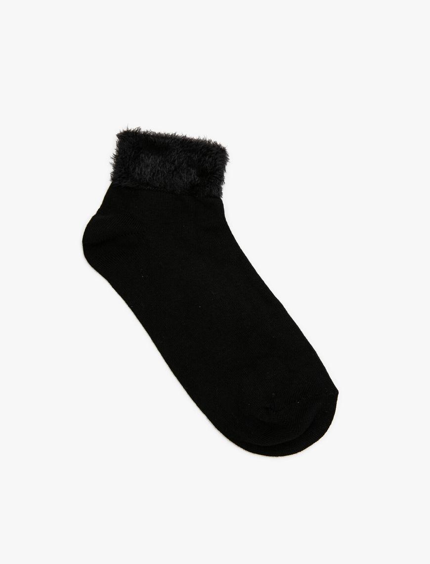  Kadın Pelüş Detaylı Soket Çorap